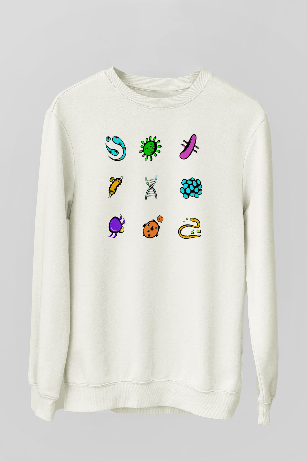 Mikrobiyolog Beyaz Unisex Sweatshirt
