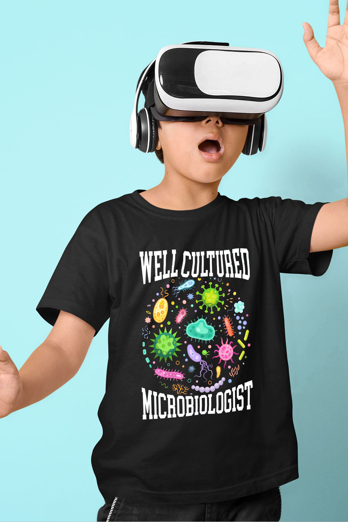Mikrobiyolog Siyah Unisex Çocuk Tişört