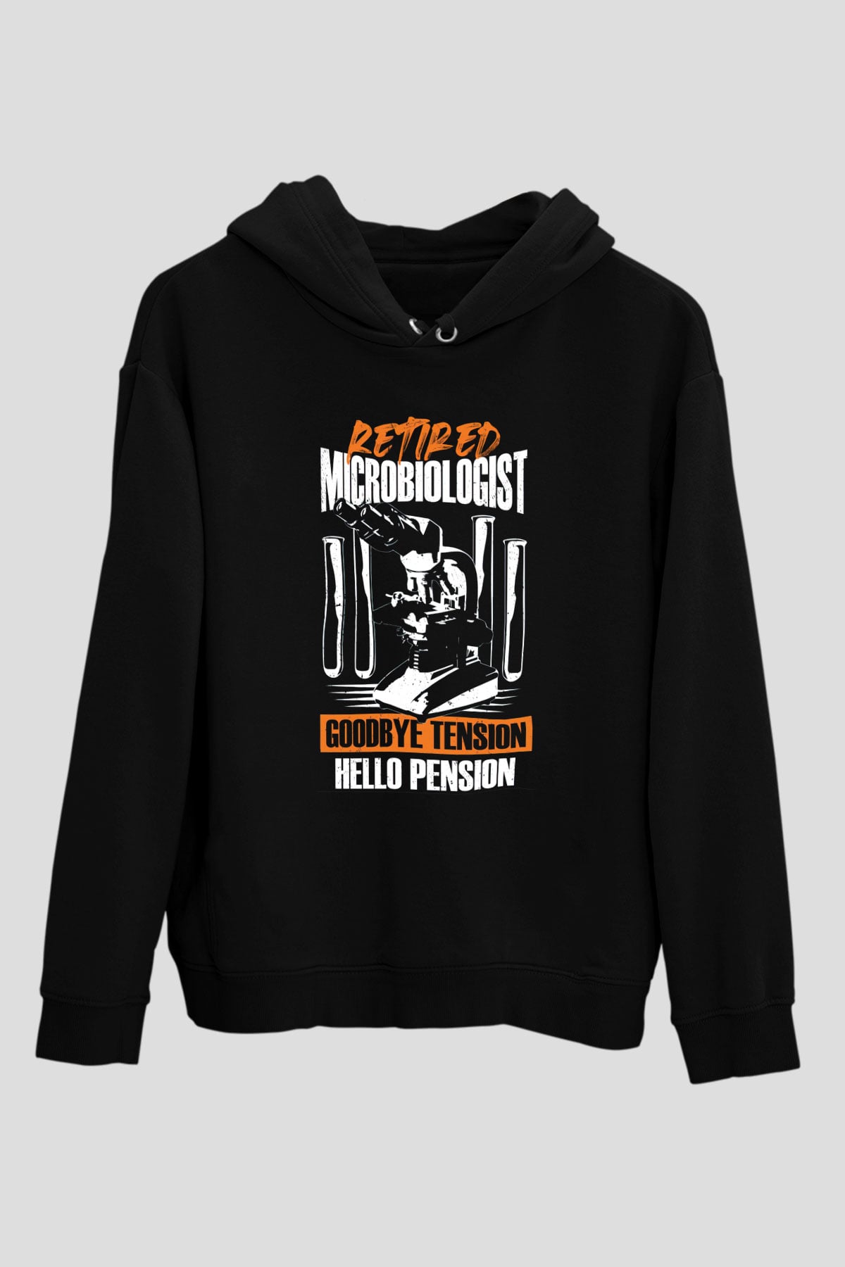 Mikrobiyolog Siyah Unisex Kapüşonlu Sweatshirt