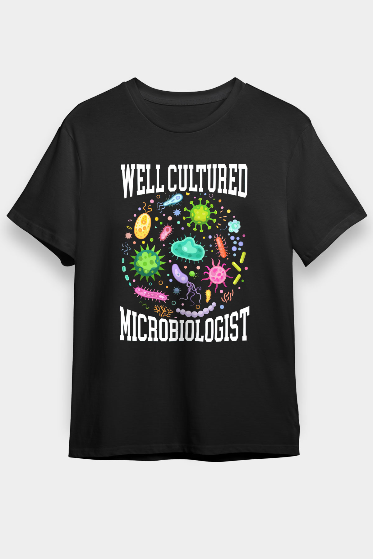 Mikrobiyolog Siyah Unisex Tişört T-Shirt - TişörtFabrikası