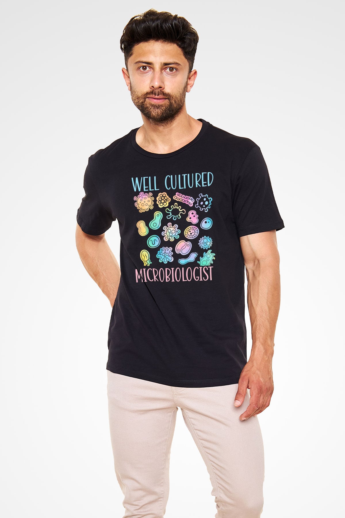 Mikrobiyolog Siyah Unisex Tişört T-Shirt - TişörtFabrikası