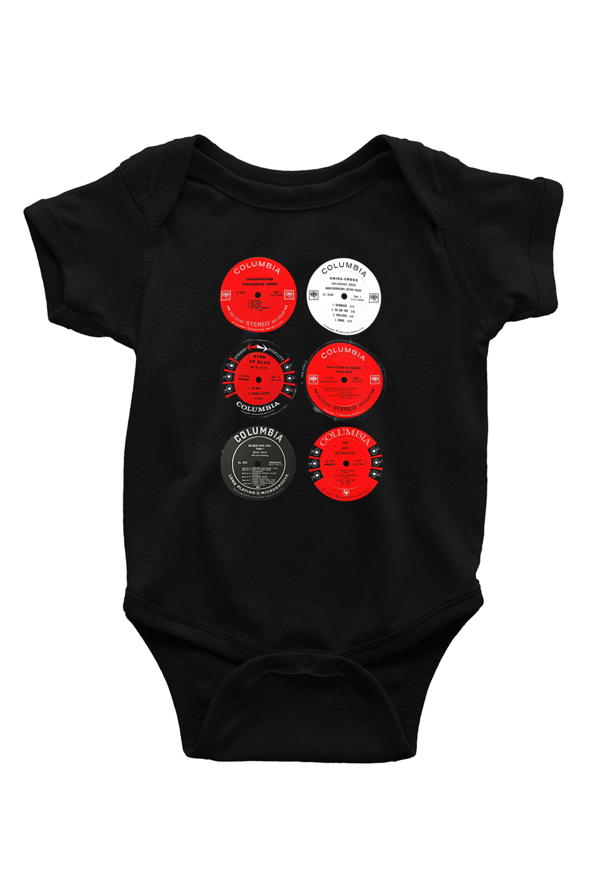 Miles Davis Baskılı Unisex Siyah Bebek Body - Zıbın