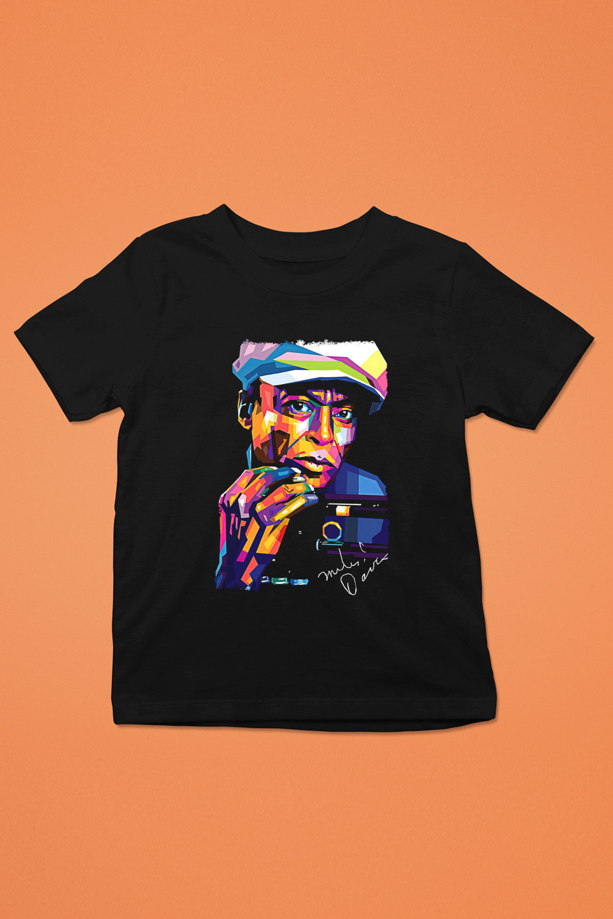 Miles Davis Baskılı Unisex Siyah Çocuk Tişört - Tshirt