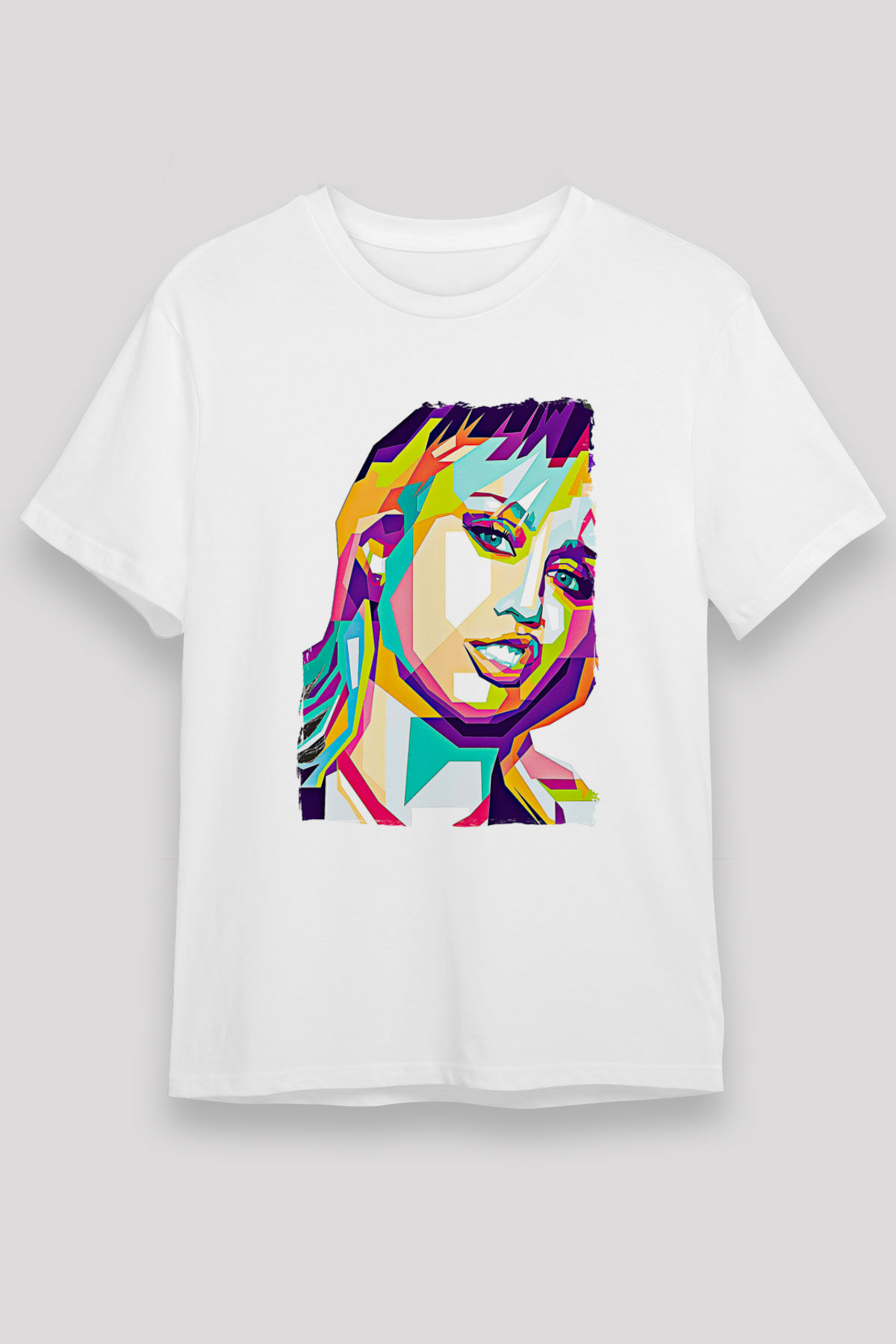 Miley Cyrus Baskılı Unisex Beyaz Tişört - Tshirt