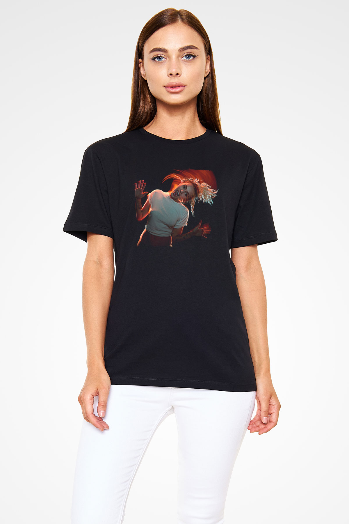 Miley Cyrus Baskılı Unisex Siyah Tişört - Tshirt