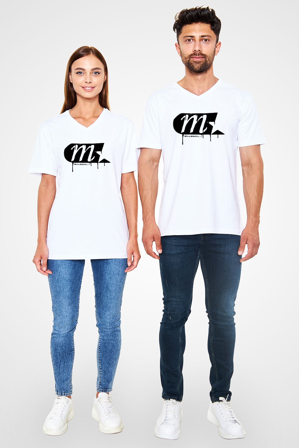 Millencolin Beyaz Unisex V Yaka Tişört T-Shirt