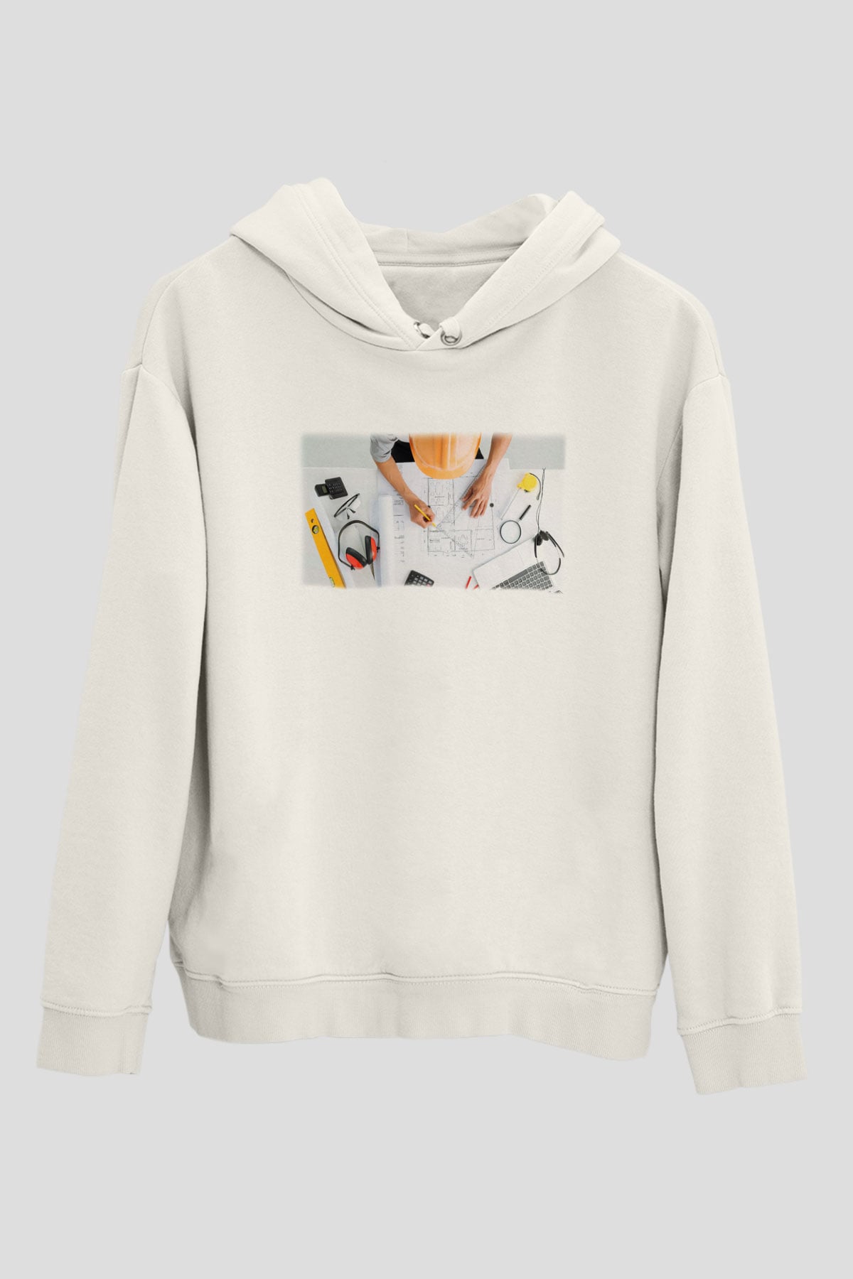 Mimar Beyaz Unisex Hoodie