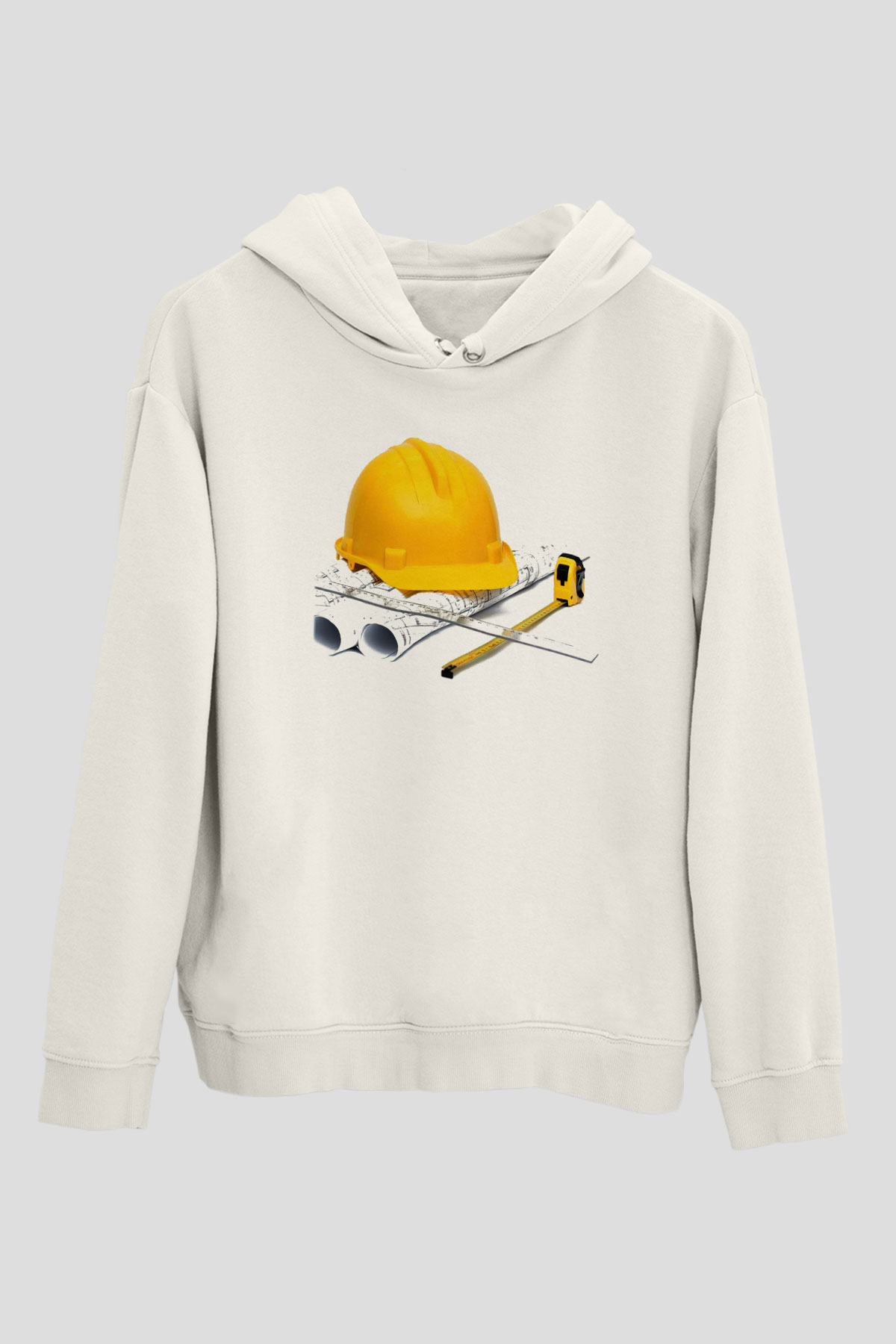 Mimar Beyaz Unisex Hoodie