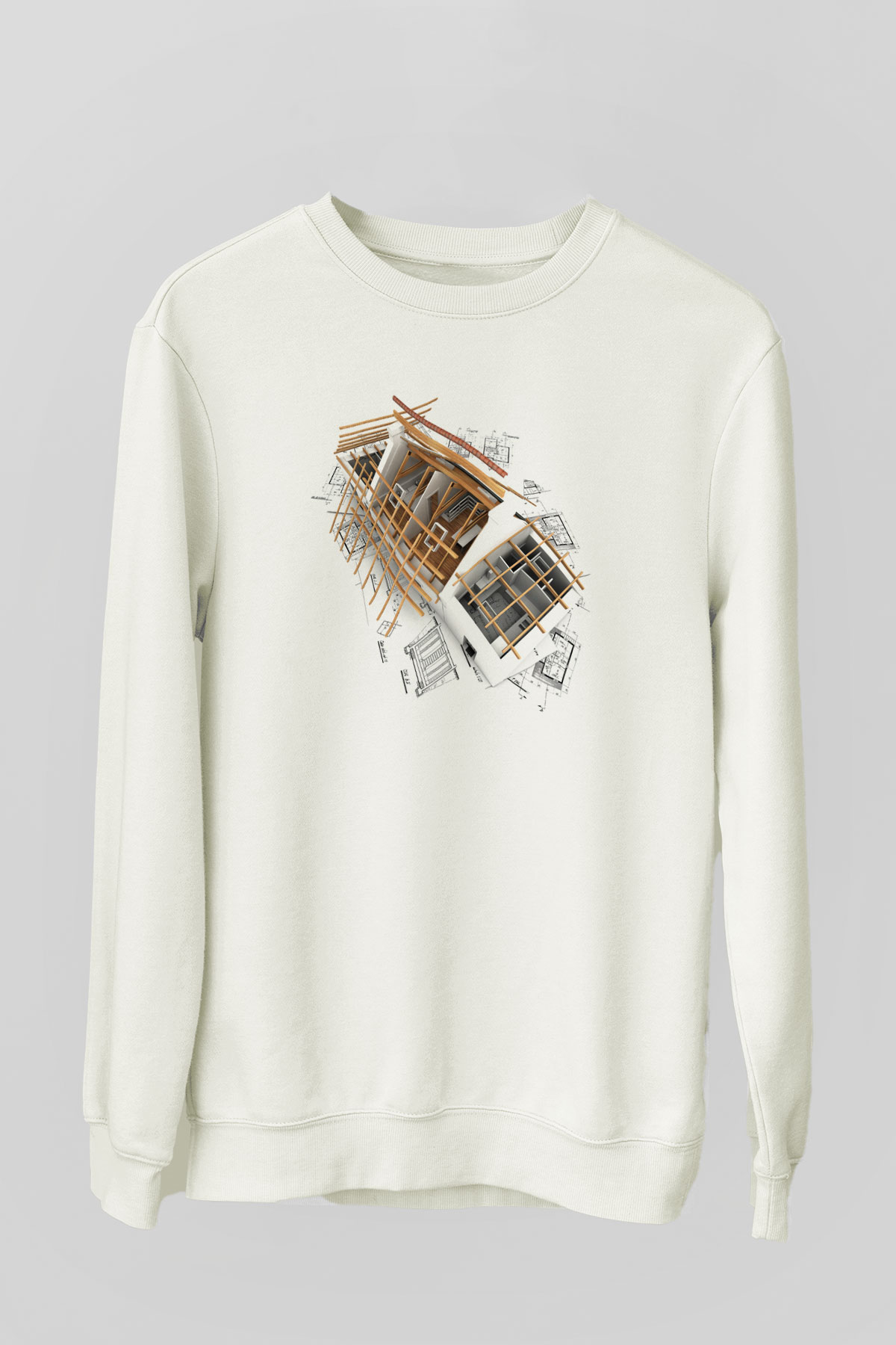 Mimar Beyaz Unisex Sweatshirt