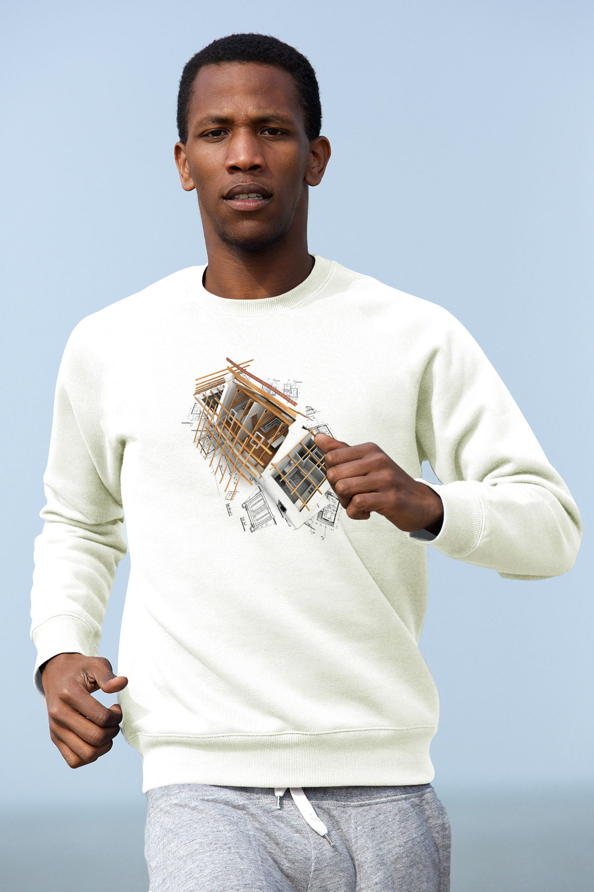 Mimar Beyaz Unisex Sweatshirt