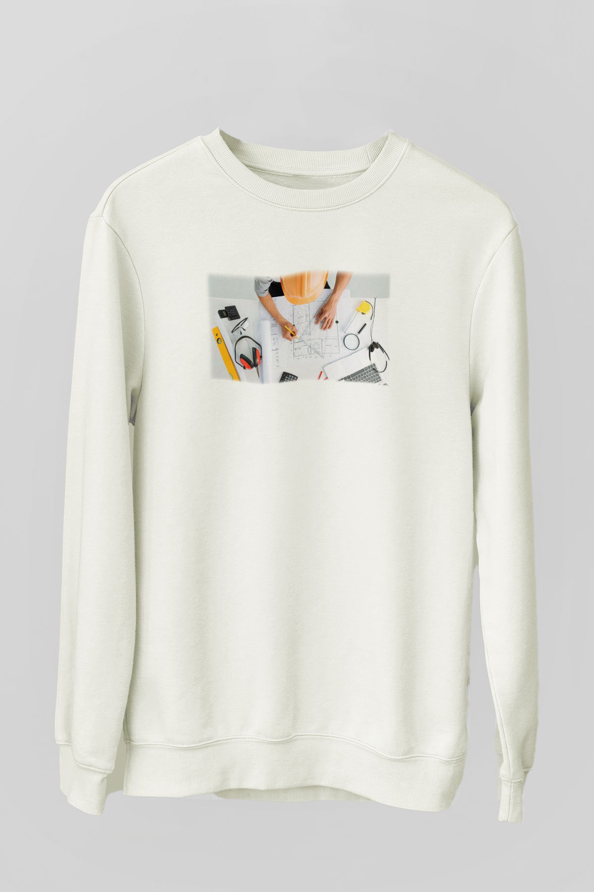 Mimar Beyaz Unisex Sweatshirt