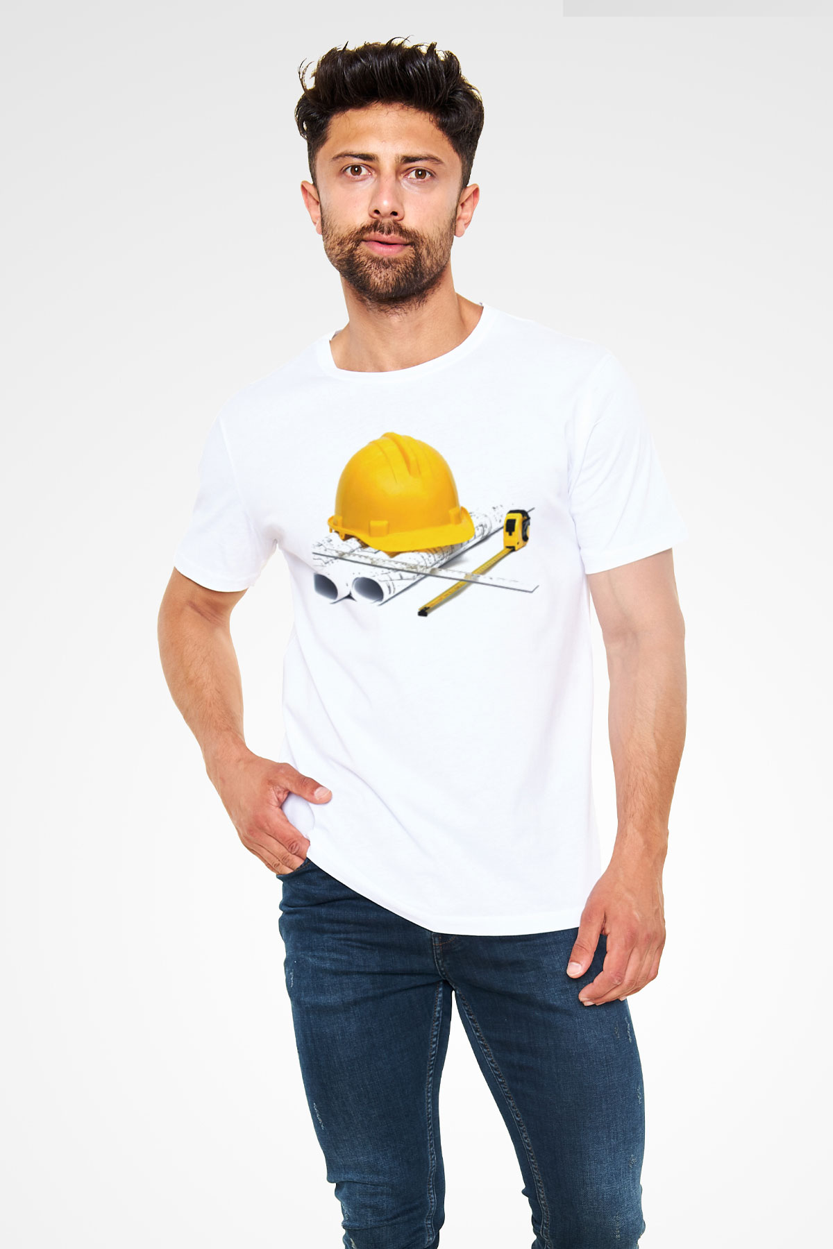 Mimar Beyaz Unisex Tişört T-Shirt - TişörtFabrikası