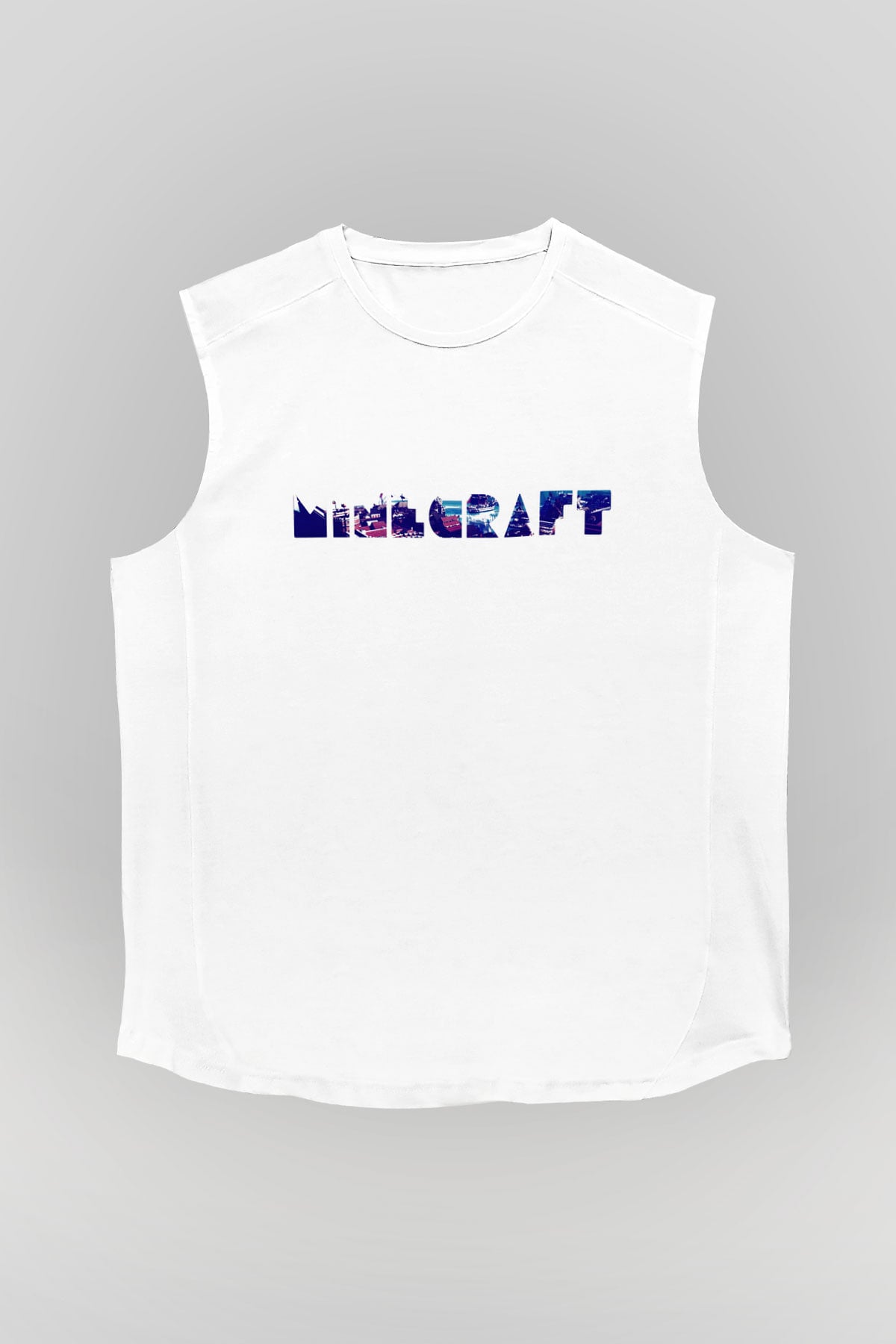 Minecraft Beyaz Unisex  Kolsuz Tişört