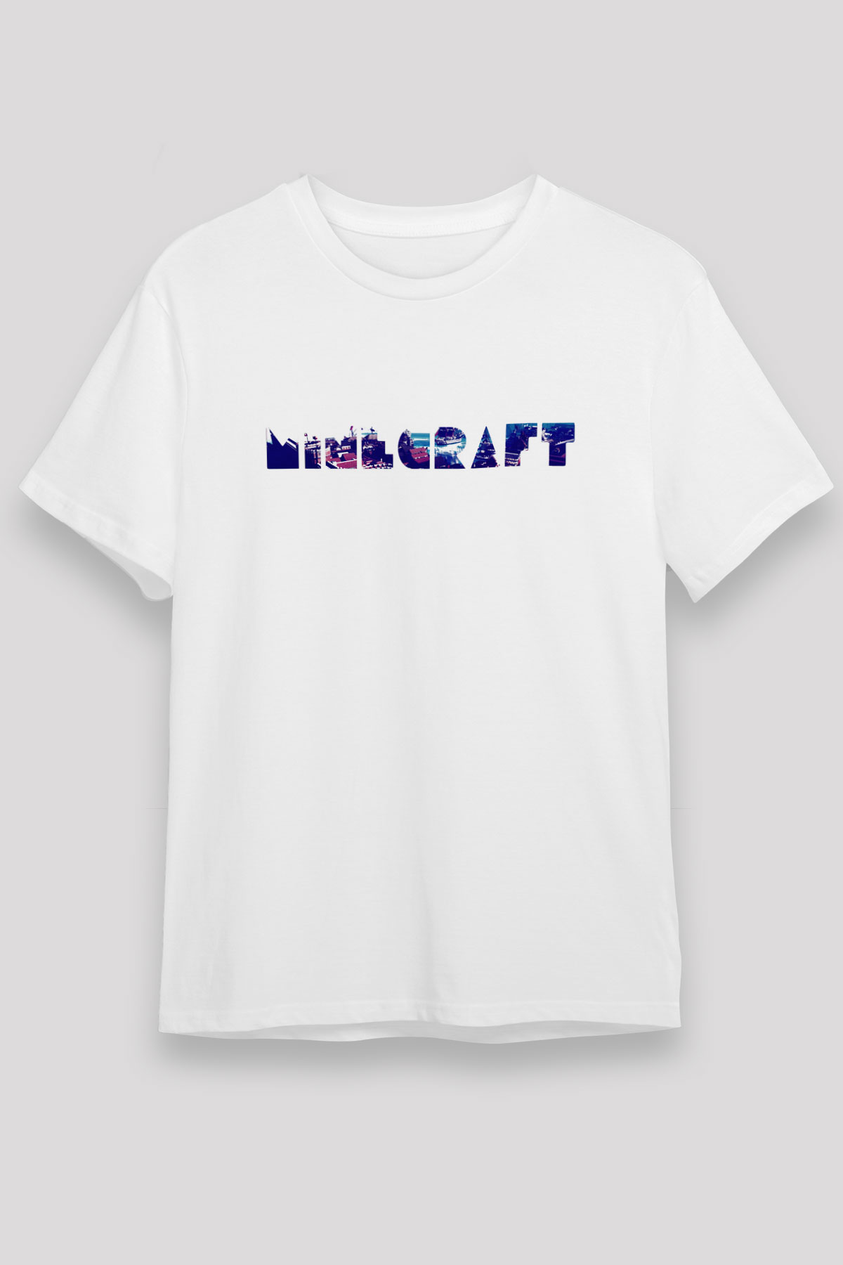 Minecraft Beyaz Unisex Tişört