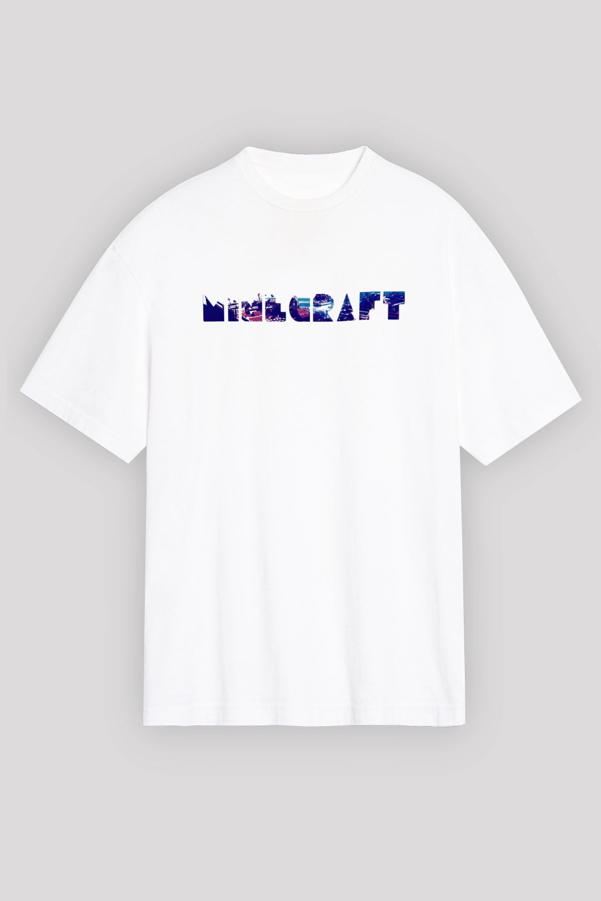 Minecraft Beyaz Oversize Tişört