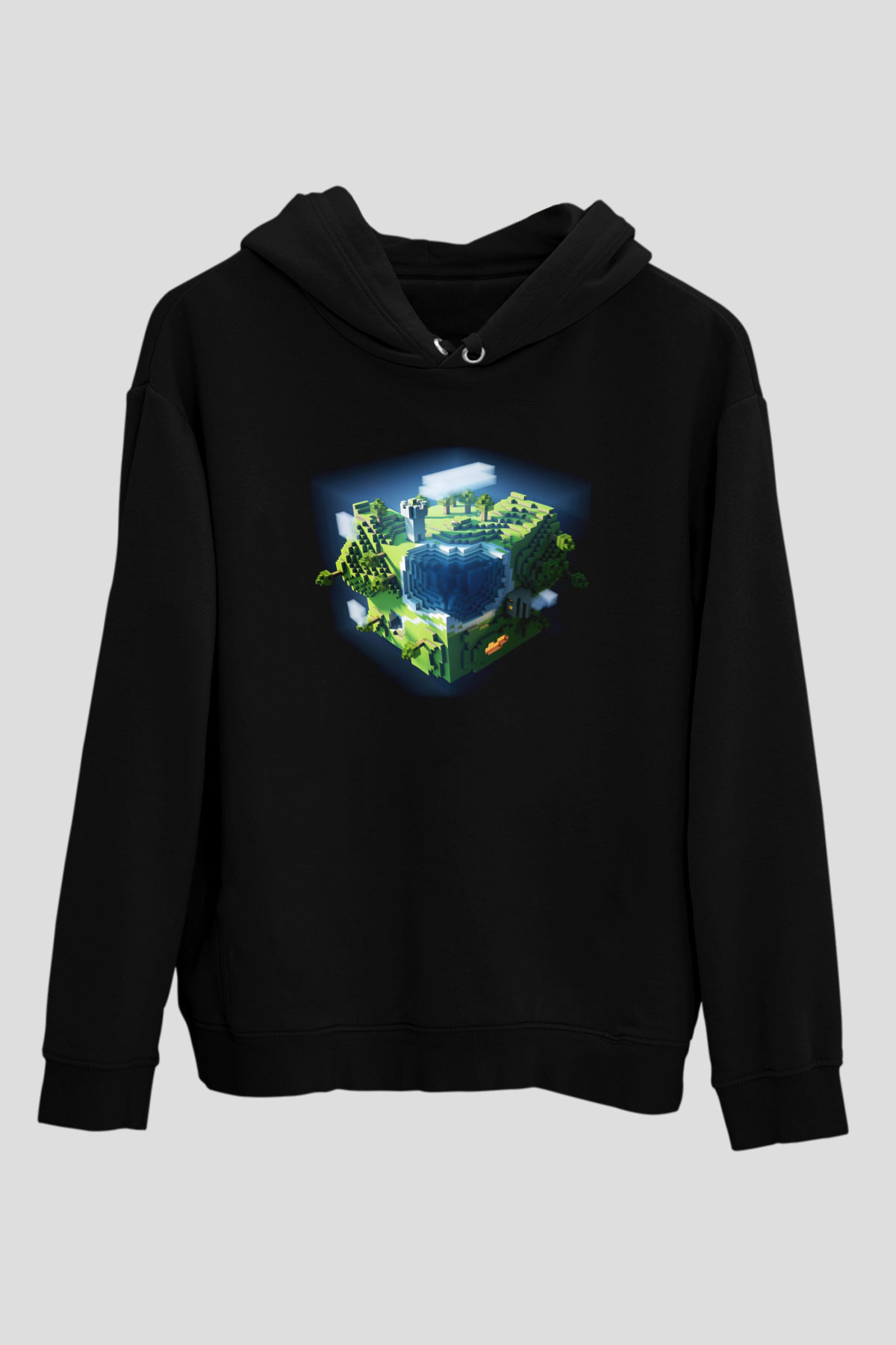 Minecraft Siyah Unisex Hoodie