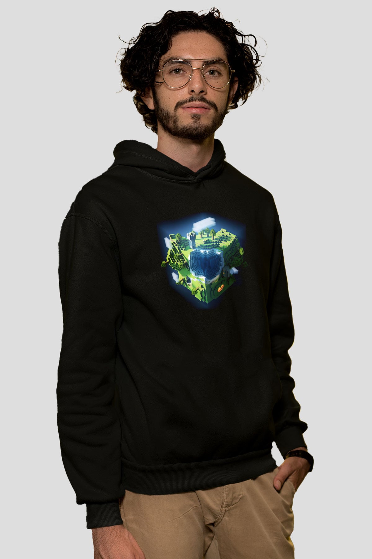 Minecraft Siyah Unisex Hoodie