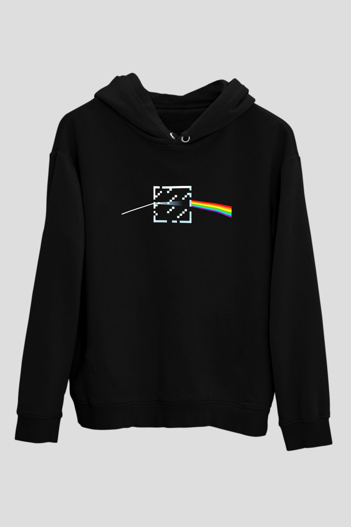 Minecraft Siyah Unisex Kapüşonlu Sweatshirt