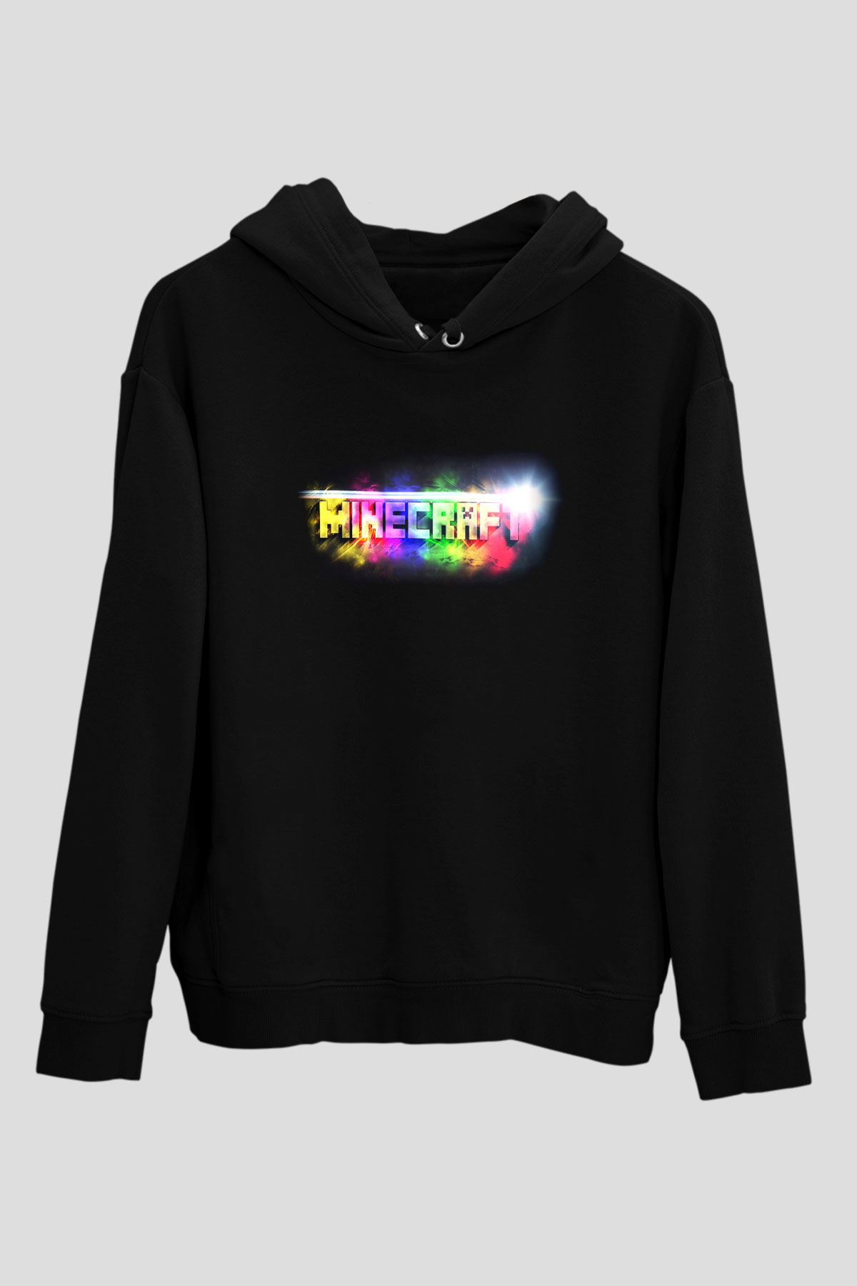 Minecraft Siyah Unisex Kapüşonlu Sweatshirt