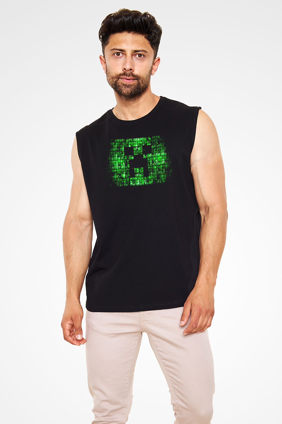 Minecraft Siyah Unisex Kolsuz Tişört
