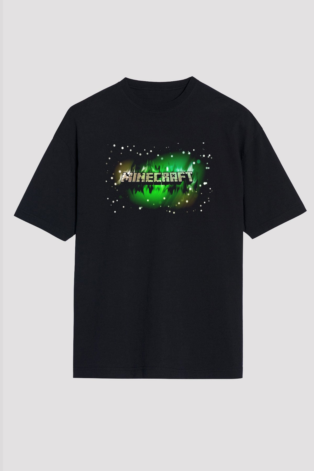 Minecraft Siyah Unisex Oversize Tişört T-Shirt