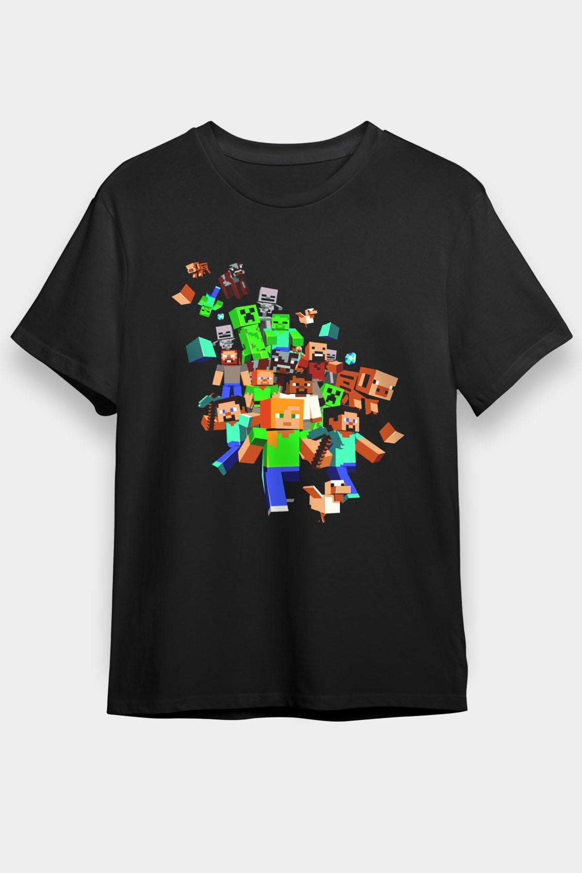Minecraft Siyah Unisex Tişört T-Shirt