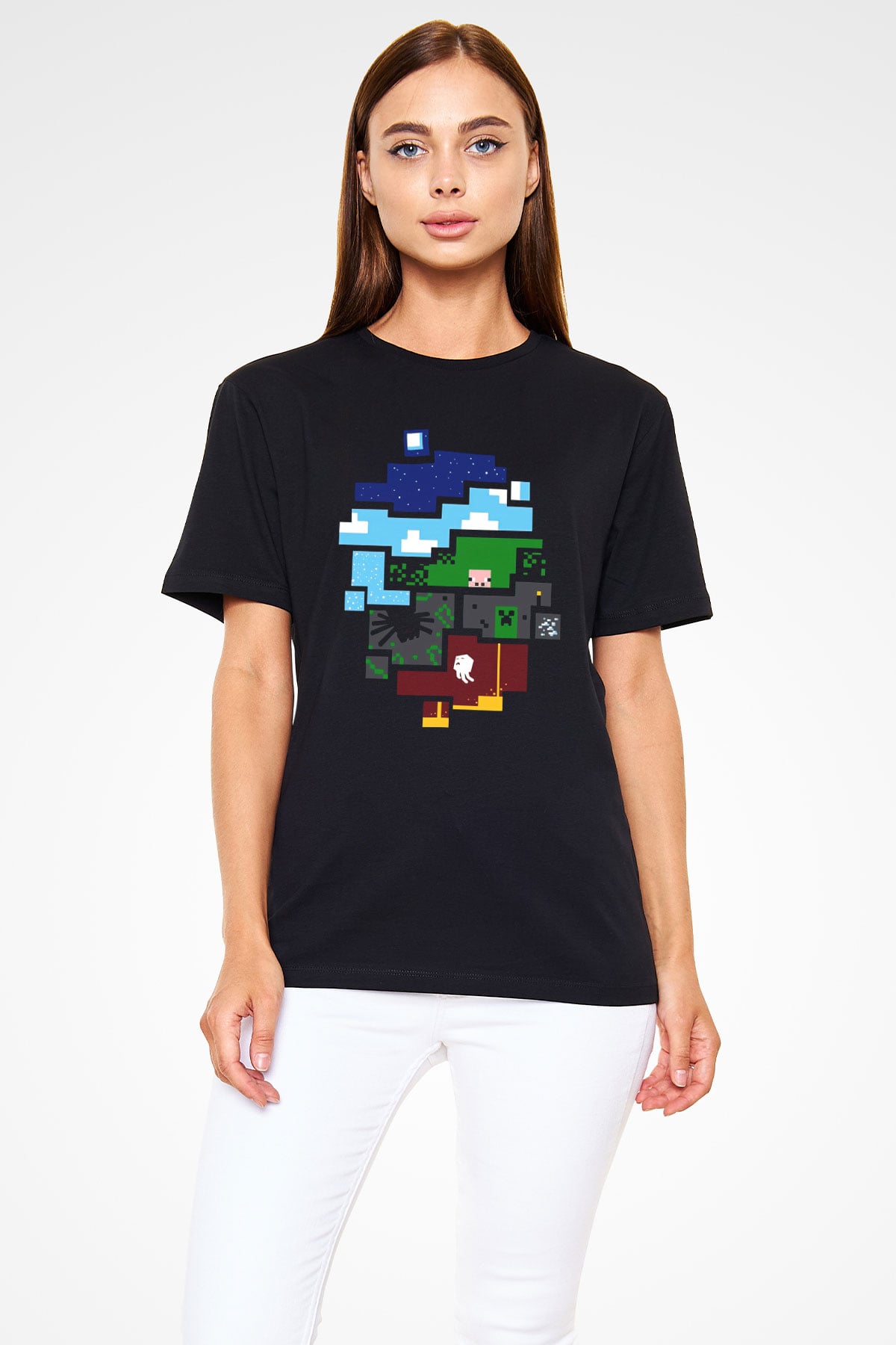 Minecraft Siyah Unisex Tişört T-Shirt