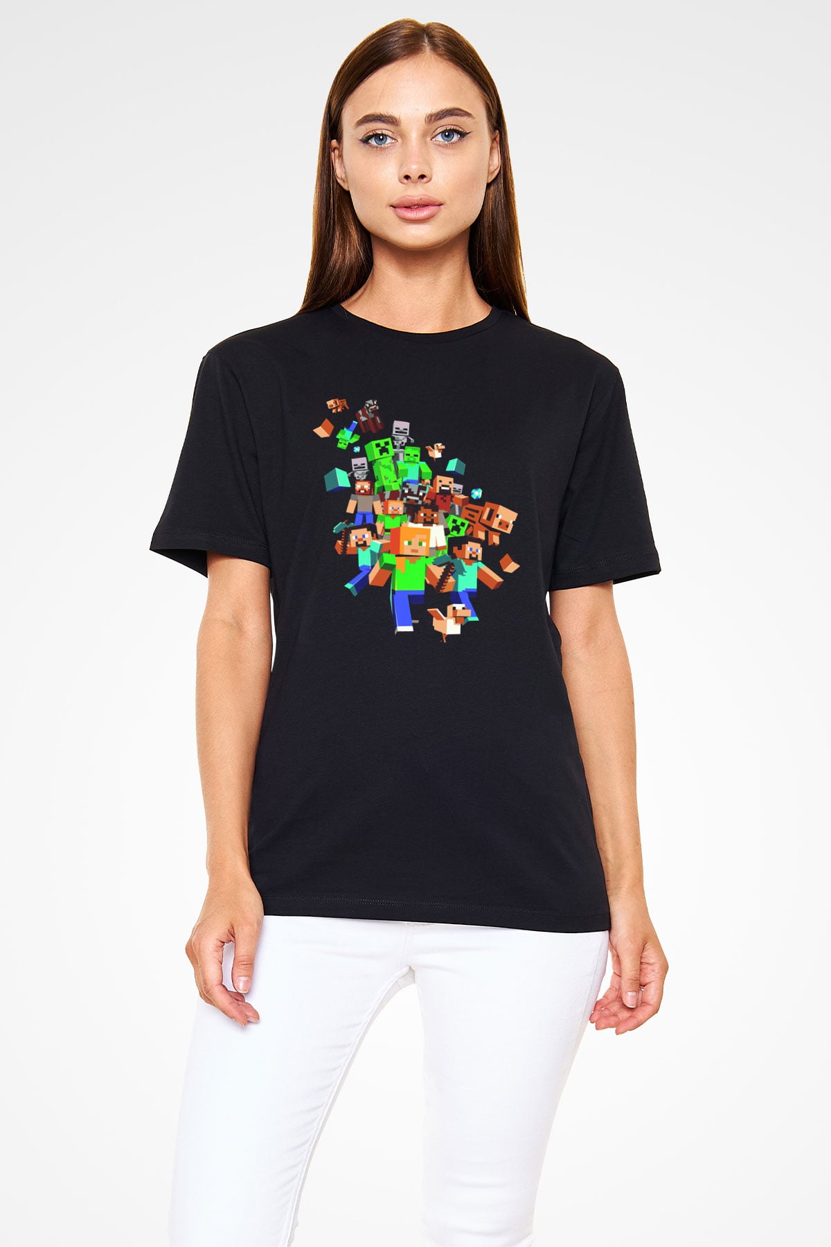 Minecraft Siyah Unisex Tişört T-Shirt