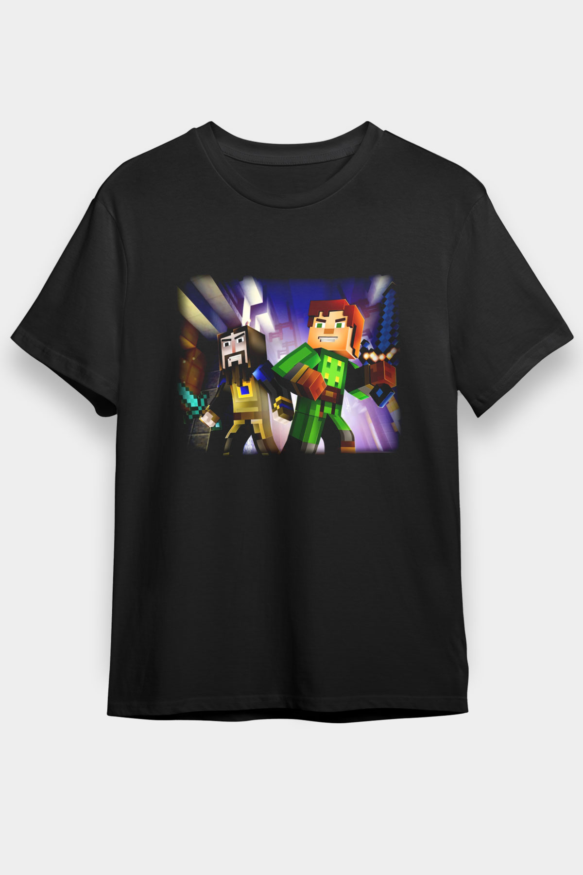 Minecraft Siyah Unisex Tişört T-Shirt