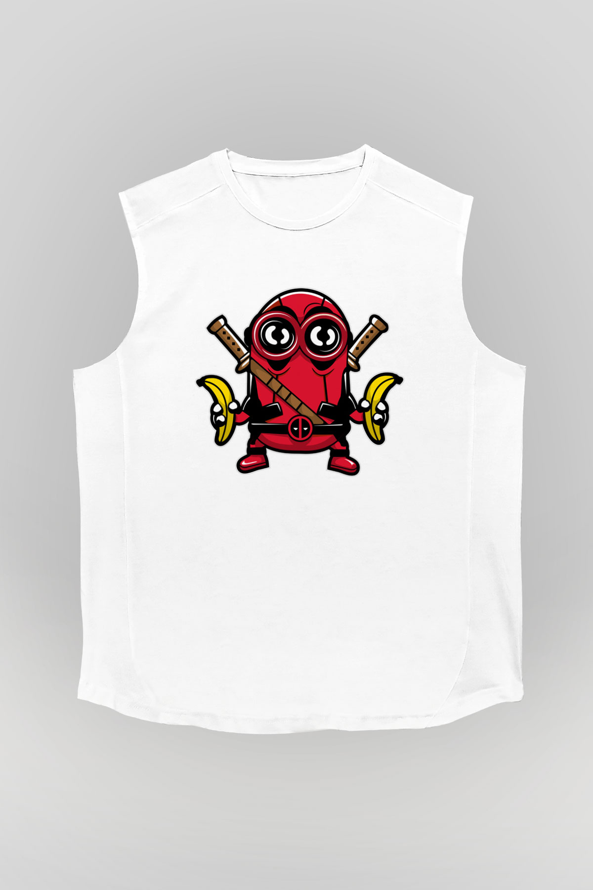 Minionpool Baskılı Beyaz Unisex Kolsuz Tişört