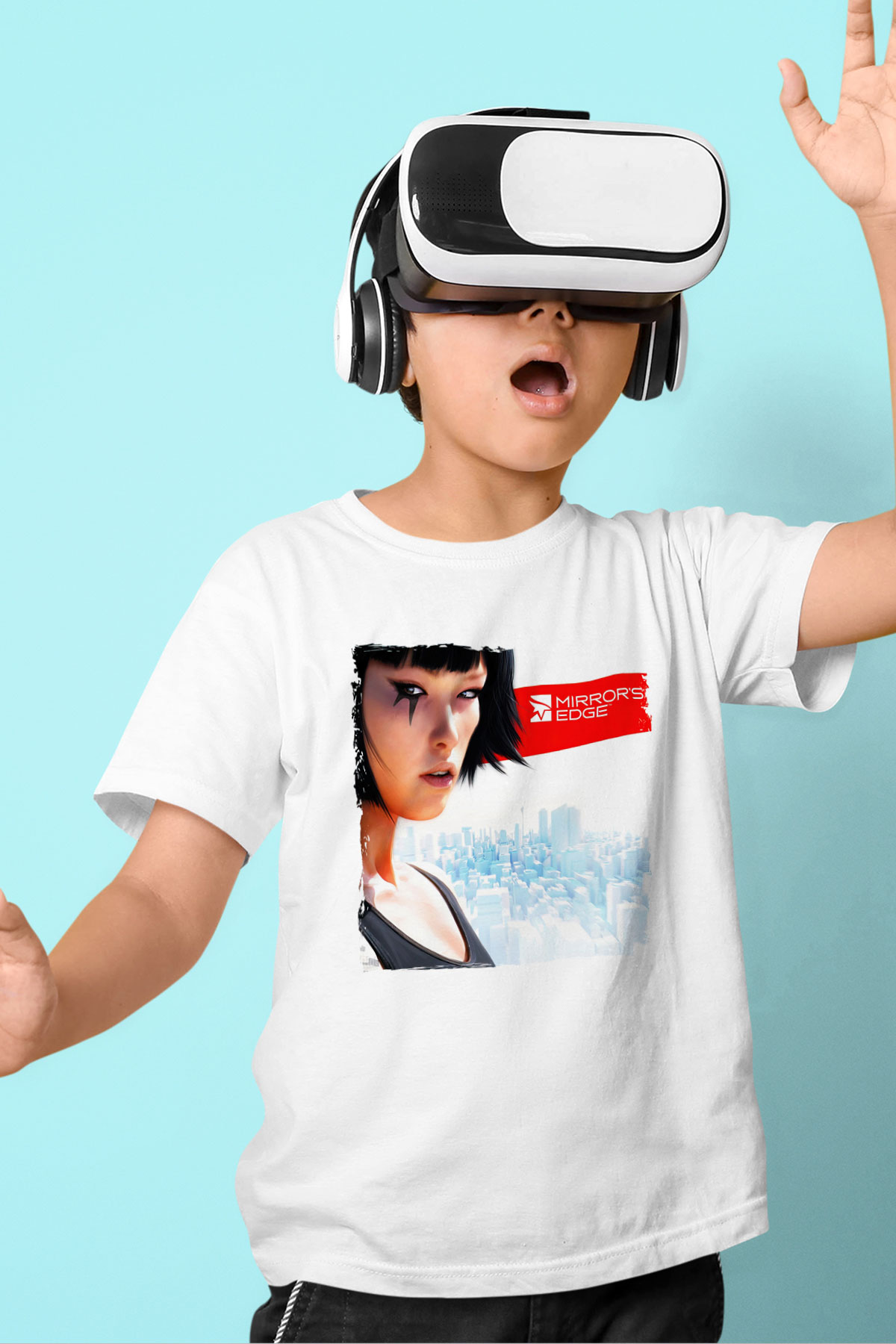 Mirrors Edge Beyaz Unisex Çocuk Tişört