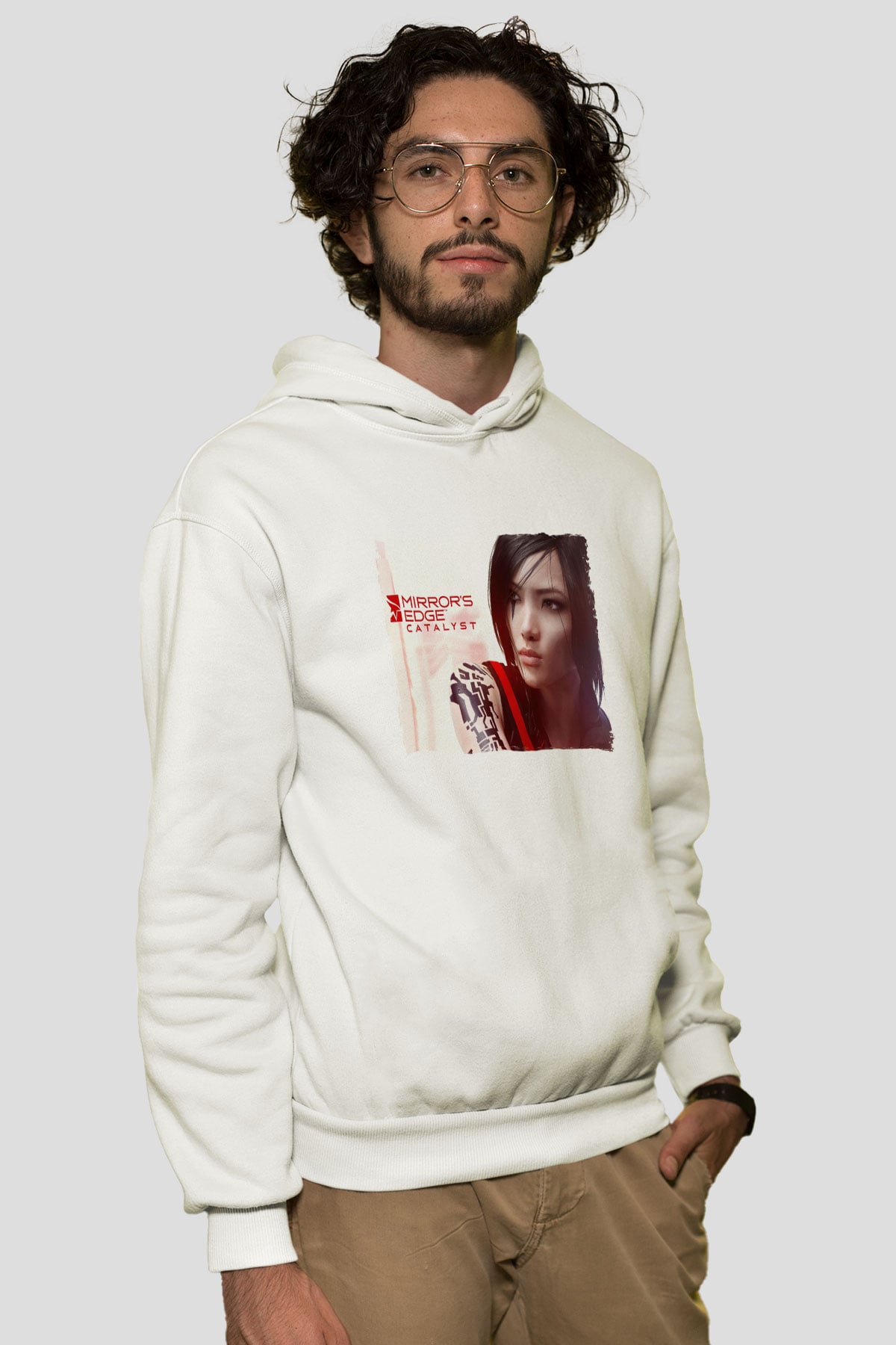 Mirrors Edge Beyaz Unisex Hoodie
