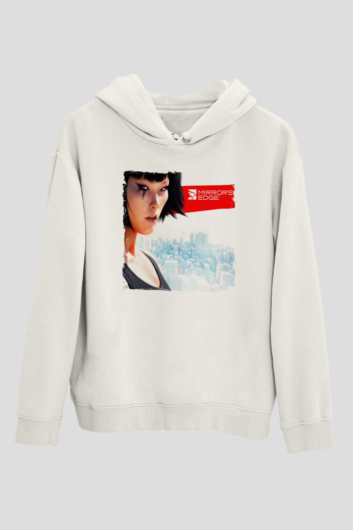 Mirrors Edge Beyaz Unisex Hoodie