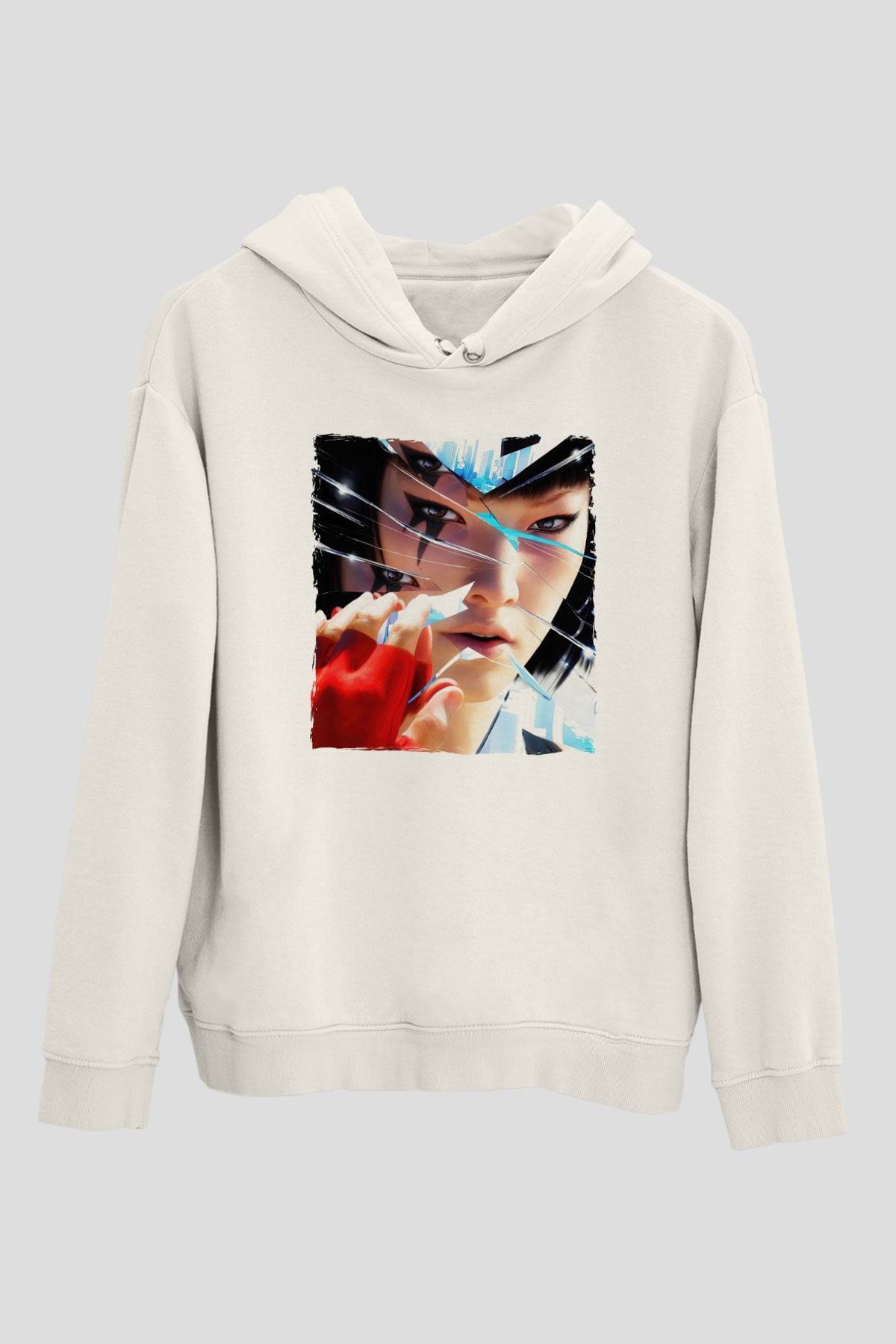 Mirrors Edge Beyaz Unisex Hoodie