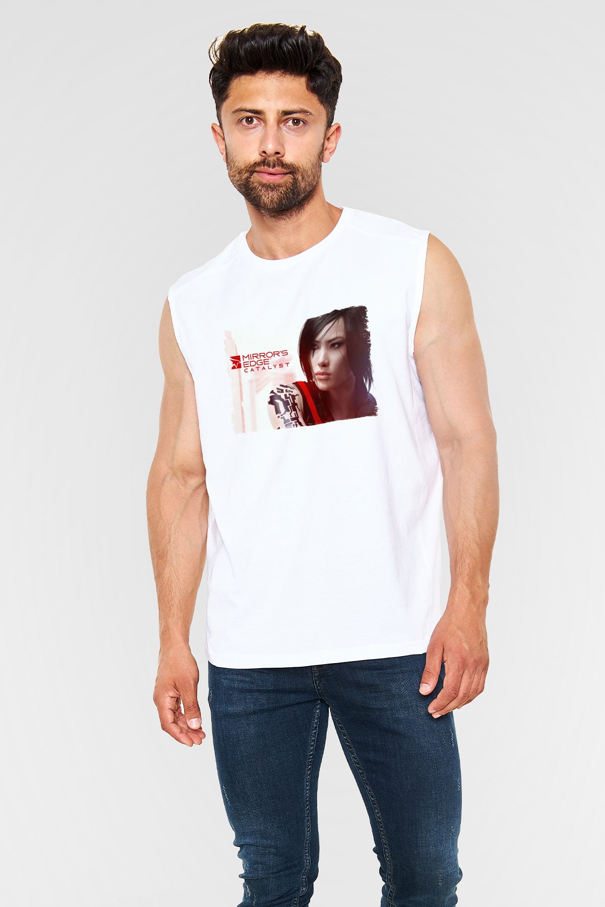 Mirrors Edge Beyaz Unisex Kolsuz Tişört