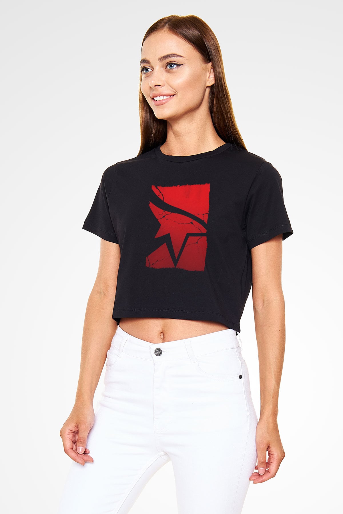 Mirrors Edge Siyah  Crop Top Tişört