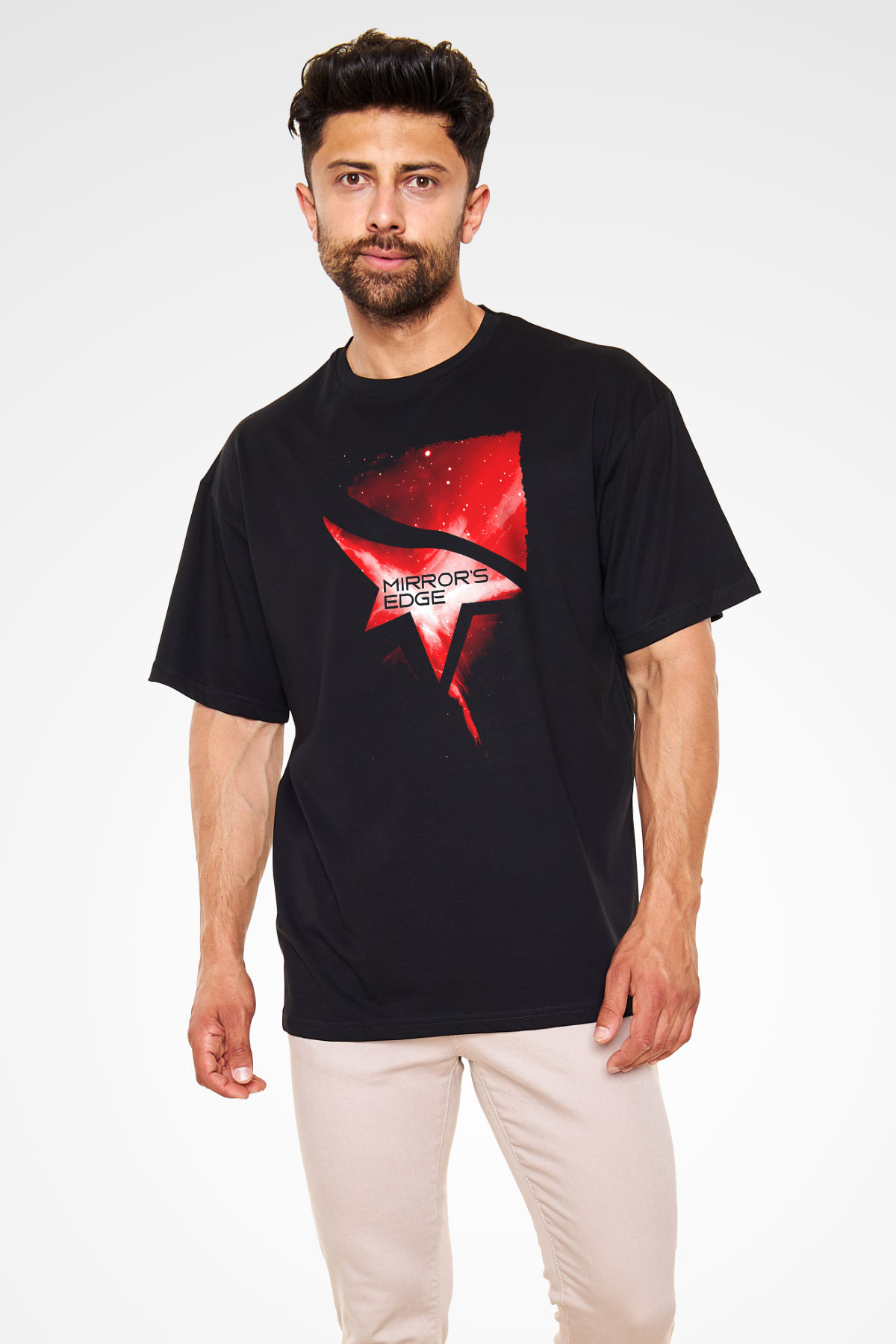 Mirrors Edge Siyah Oversize Tişört Oversize T-shirt