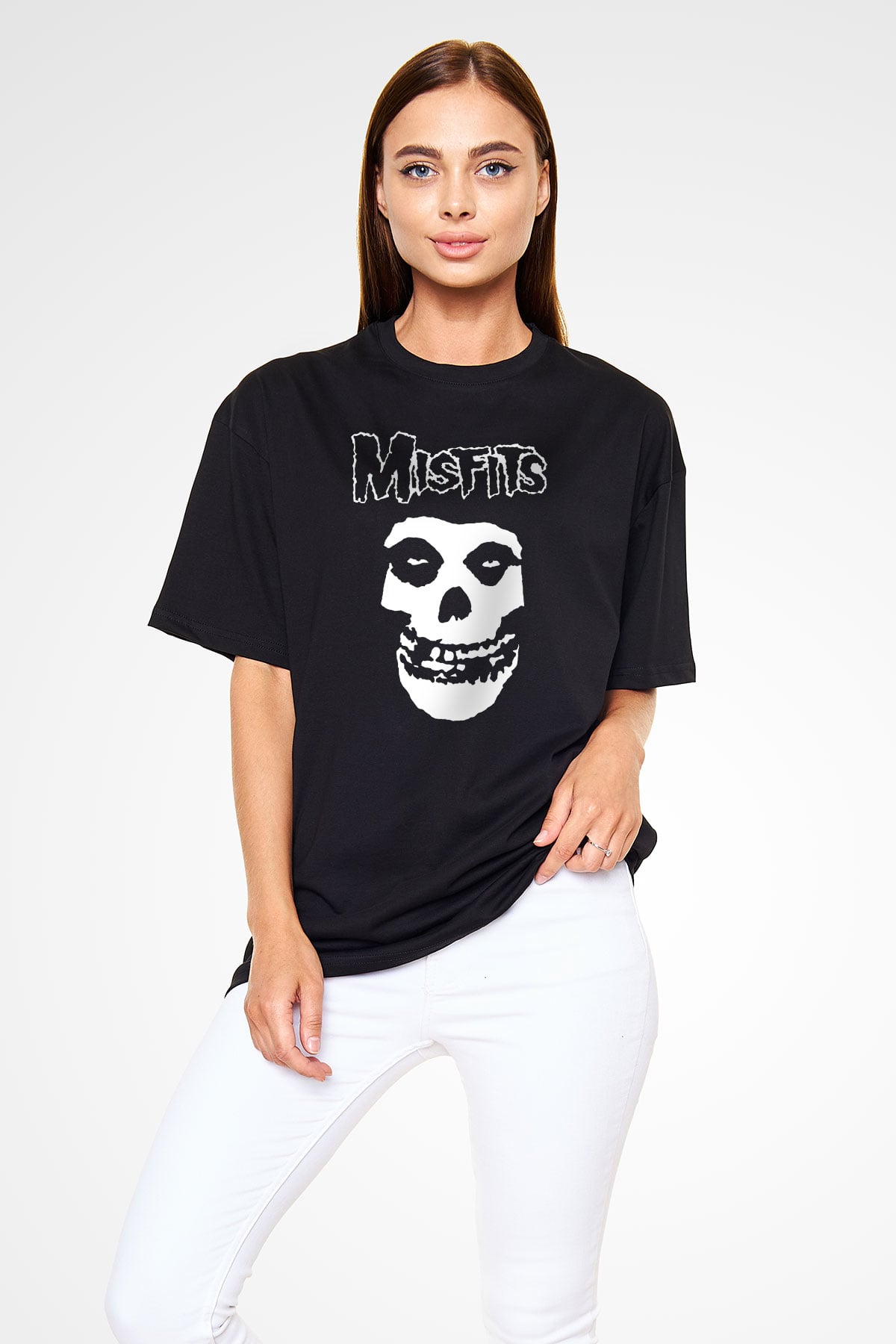Misfits Siyah Unisex Oversize Tişört T-Shirt