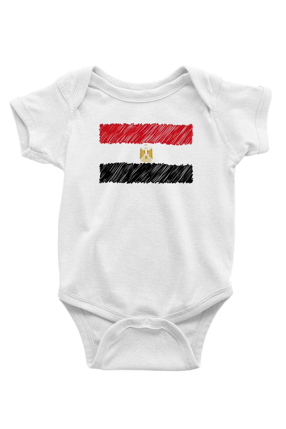 Mısır Baskılı Beyaz Unisex Bebek Body - Zıbın