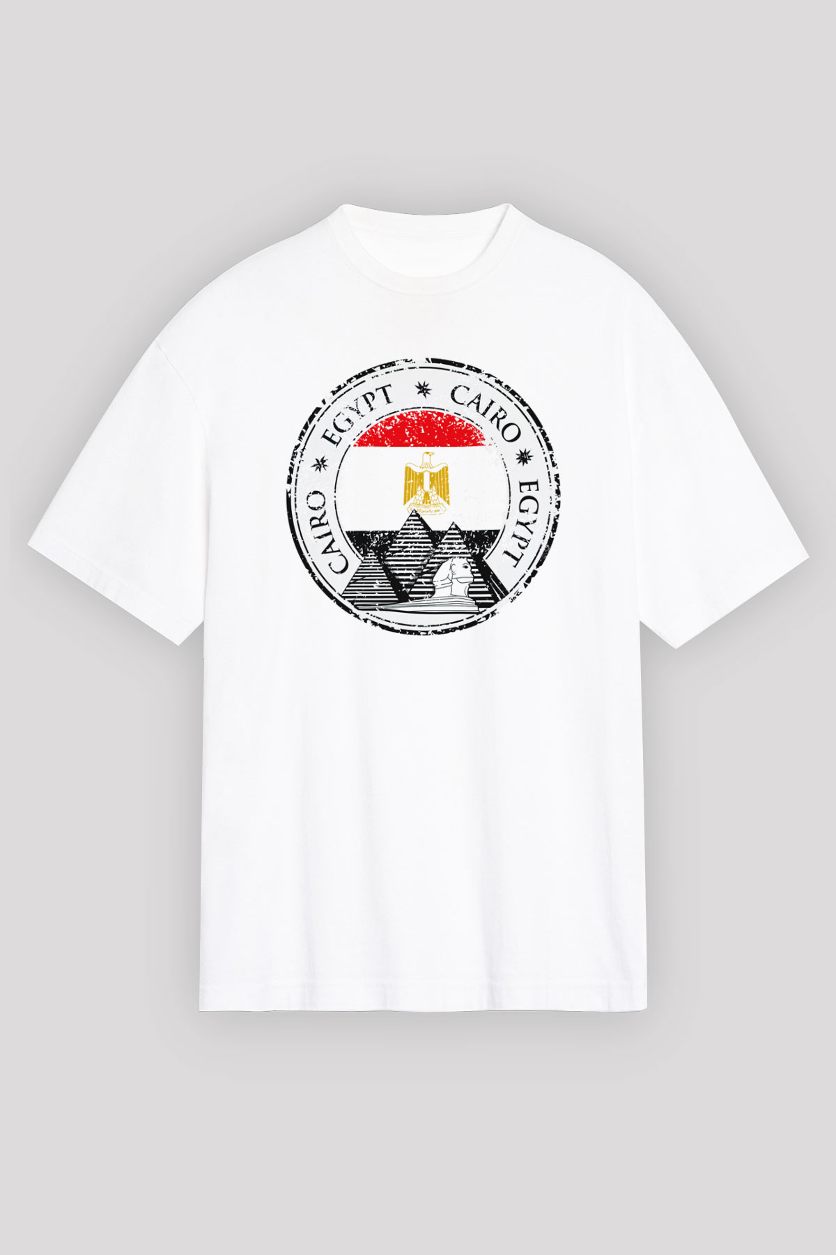 Mısır Beyaz Unisex Oversize Tişört T-Shirt