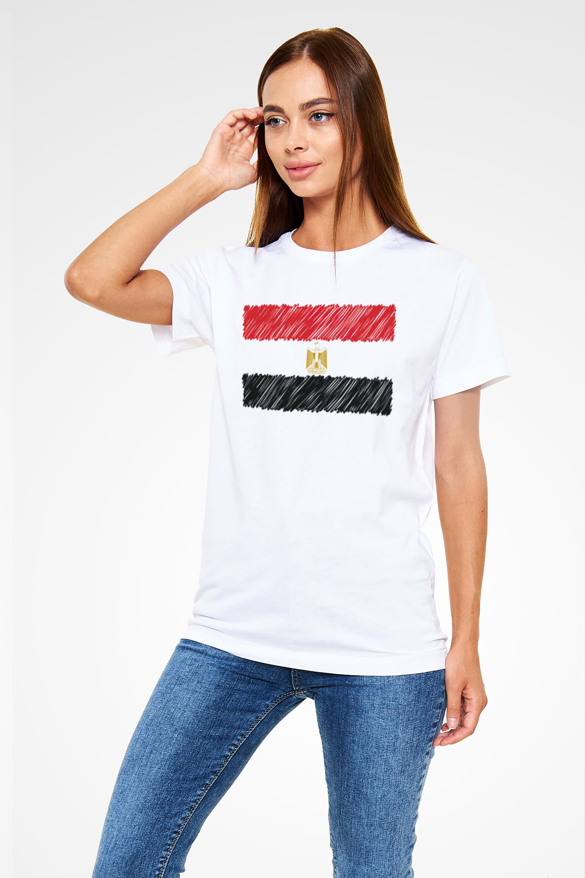 Mısır Beyaz Unisex Tişört T-Shirt - TişörtFabrikası