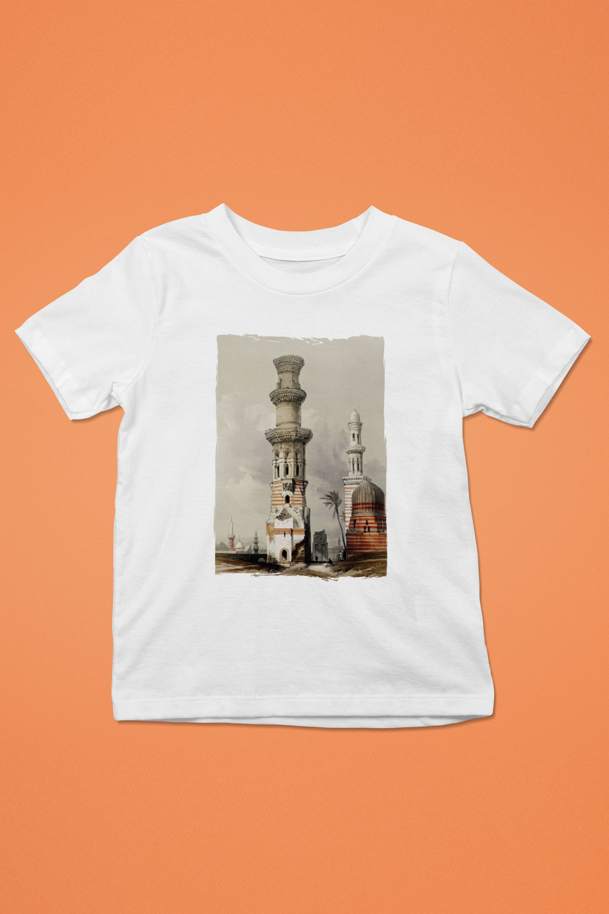 Mısır Harabeleri Beyaz Unisex Çocuk Tişört