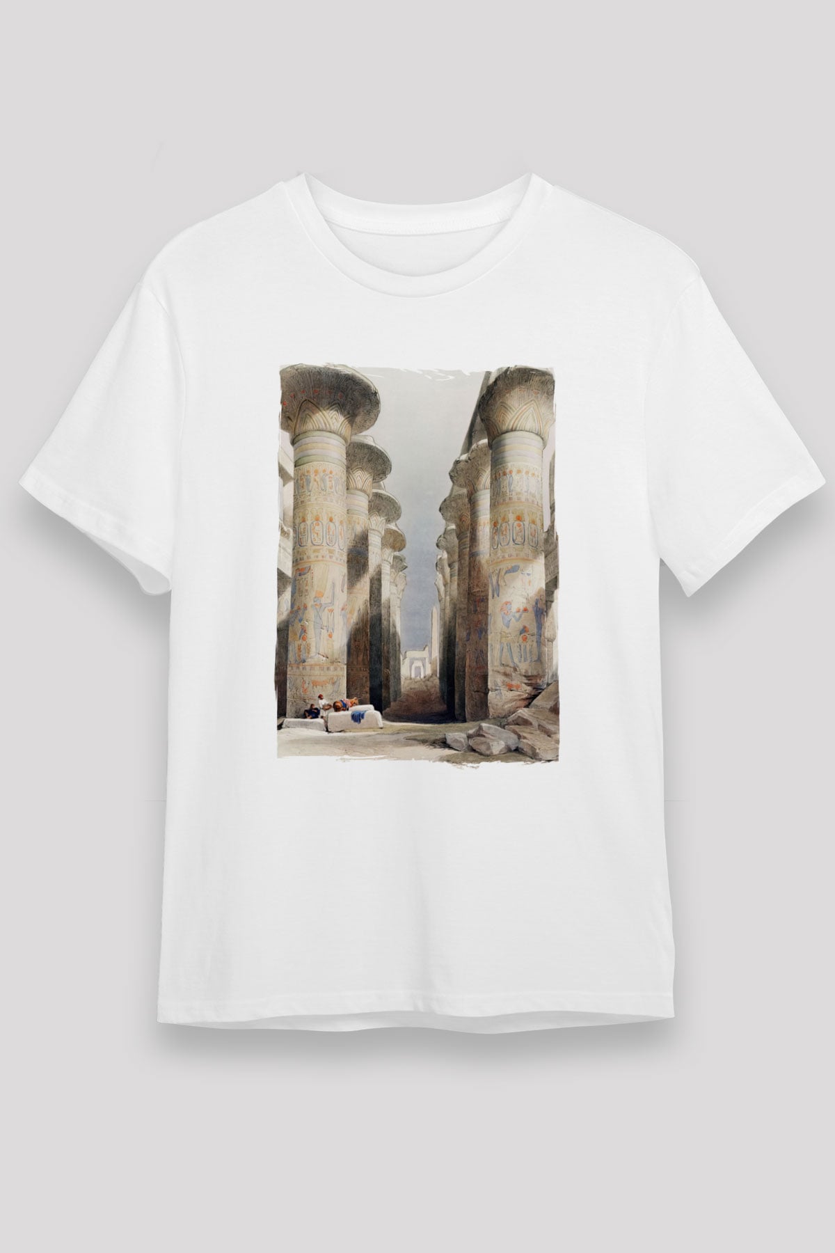 Mısır Harabeleri Beyaz Unisex Tişört T-Shirt - TişörtFabrikası