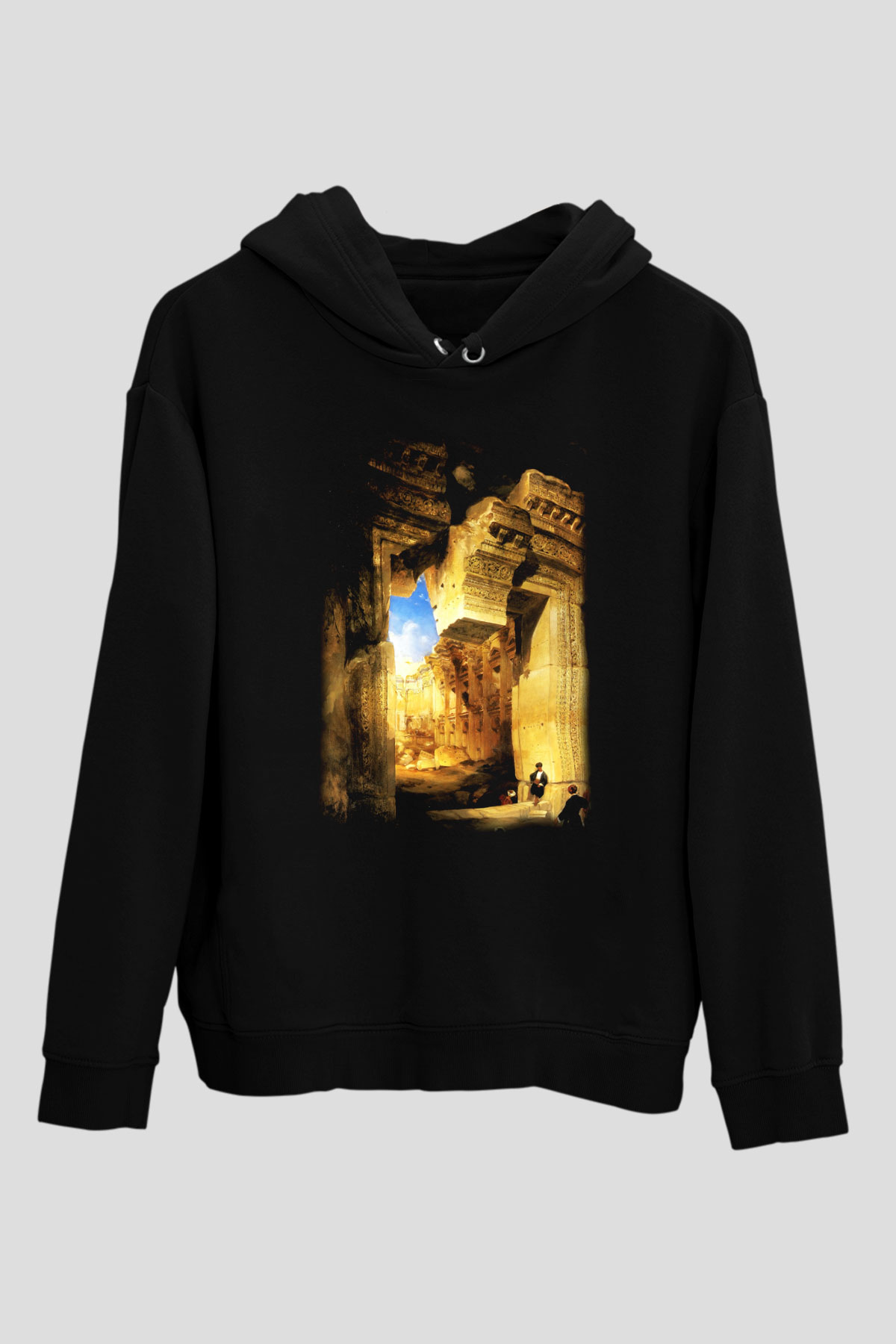 Mısır Harabeleri Siyah Unisex Hoodie
