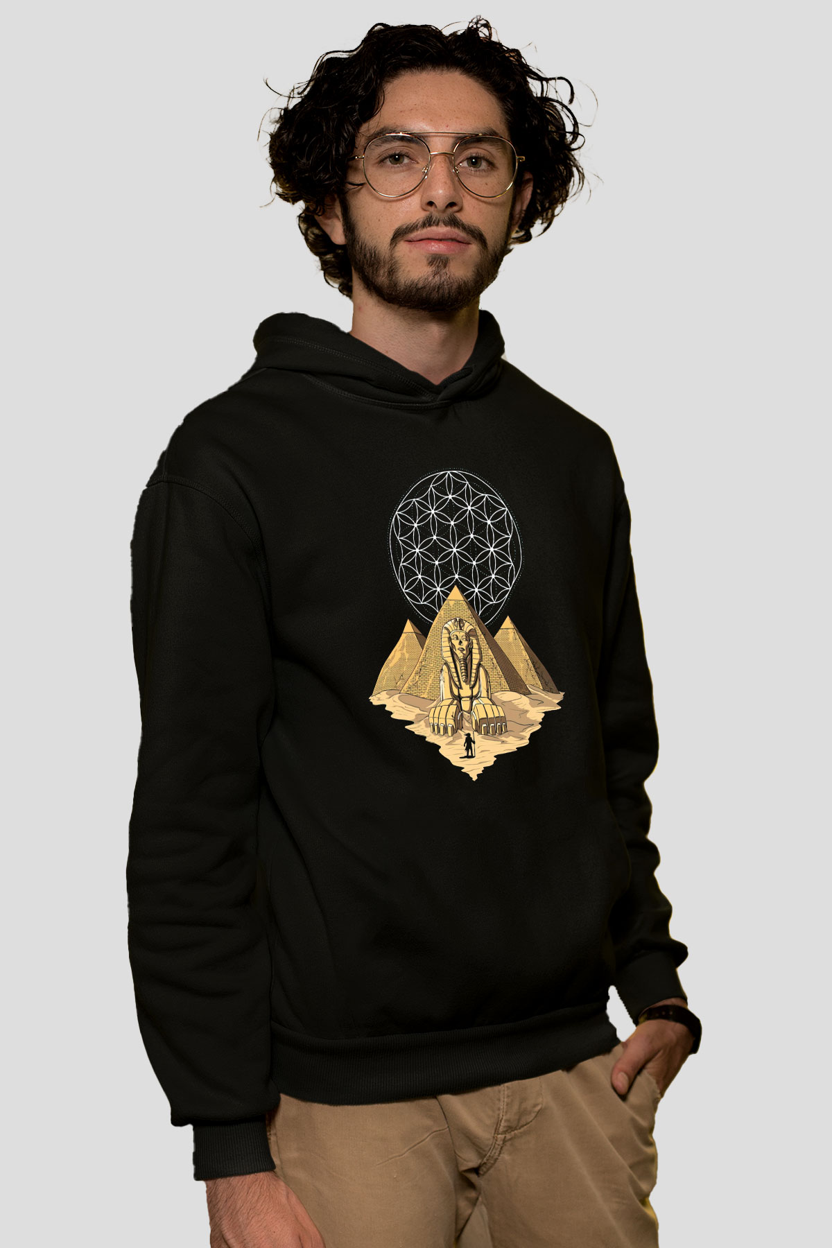 Mısır Piramitleri Siyah Unisex Hoodie