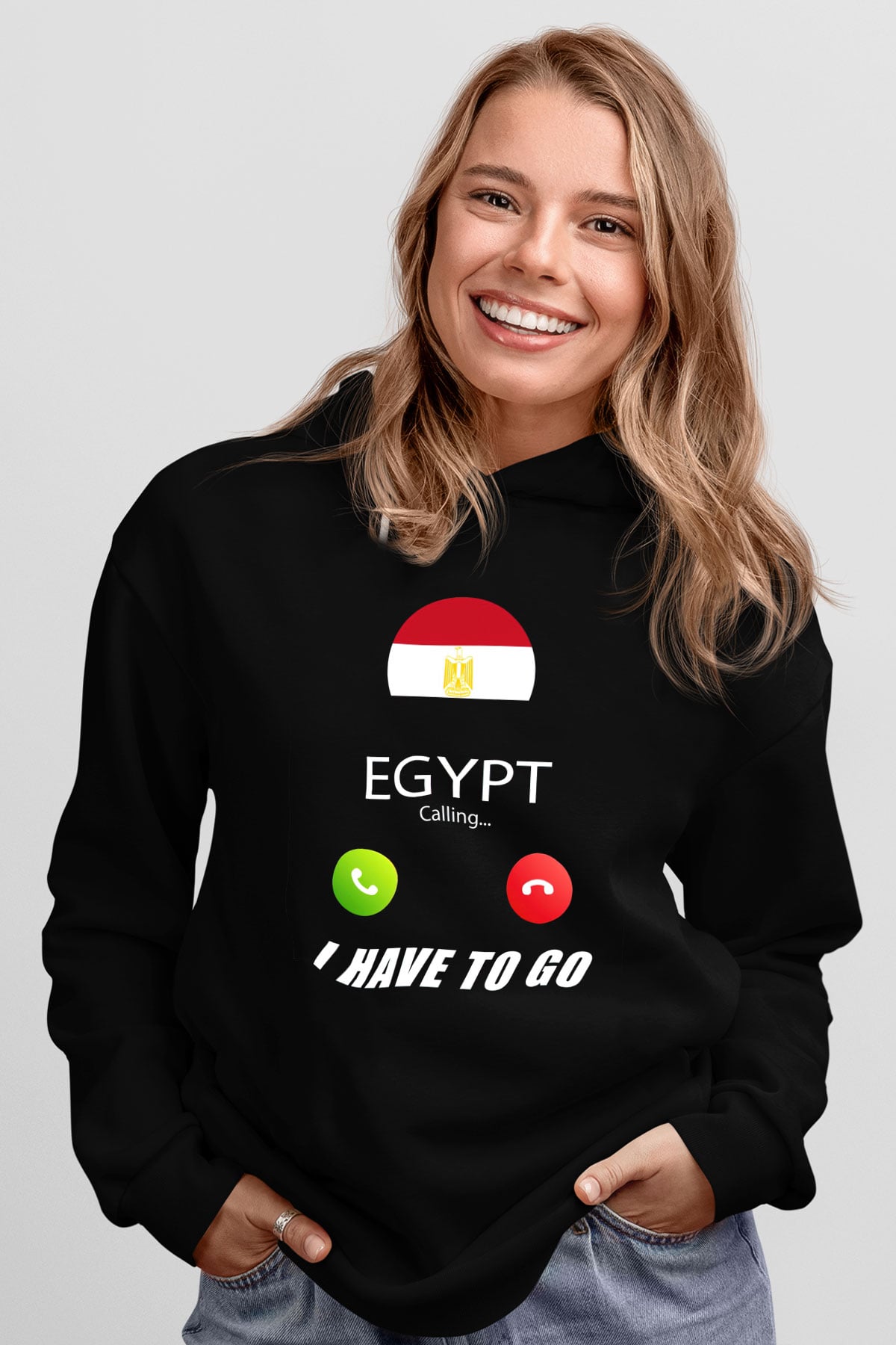 Mısır Siyah Unisex Hoodie