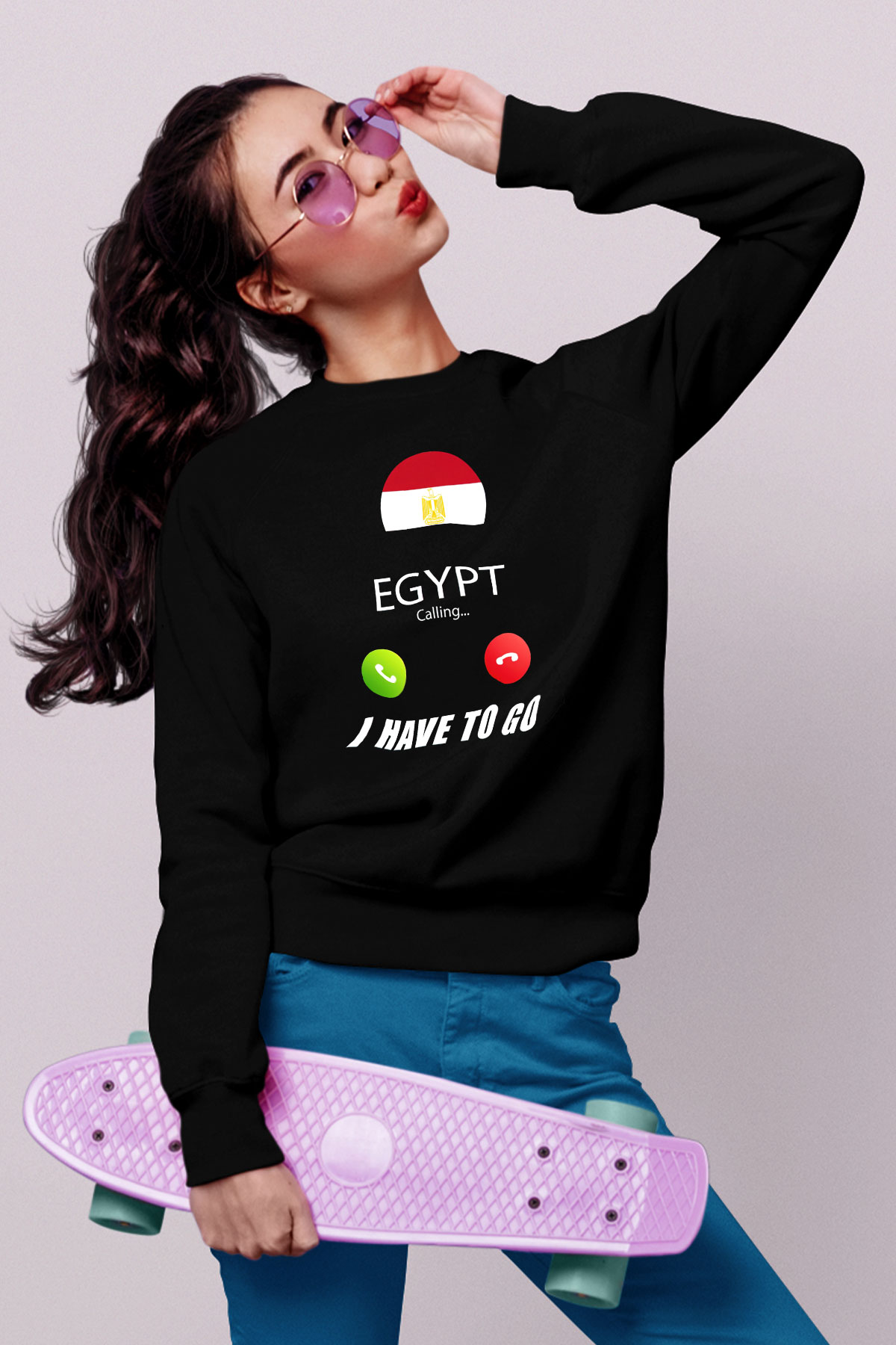 Mısır Siyah Unisex Sweatshirt