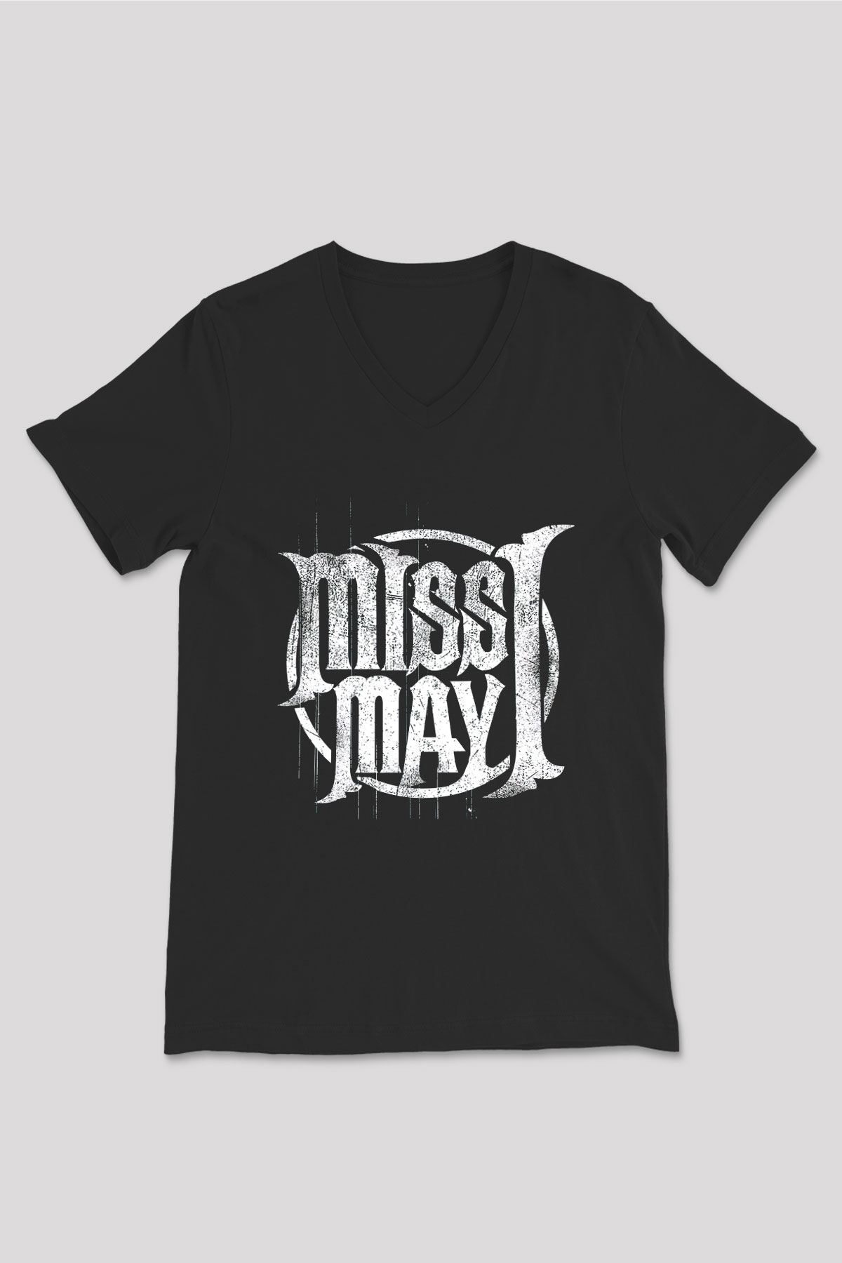 Miss May I Siyah Unisex V Yaka Tişört T-Shirt