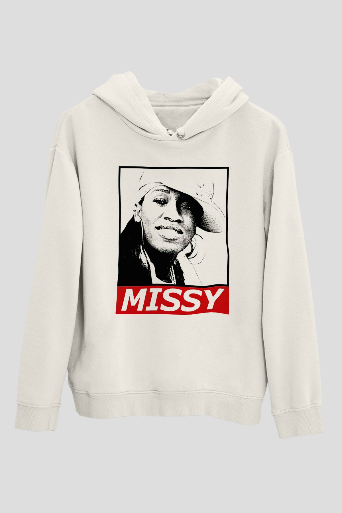 Missy Elliott Beyaz Unisex Kapüşonlu Sweatshirt
