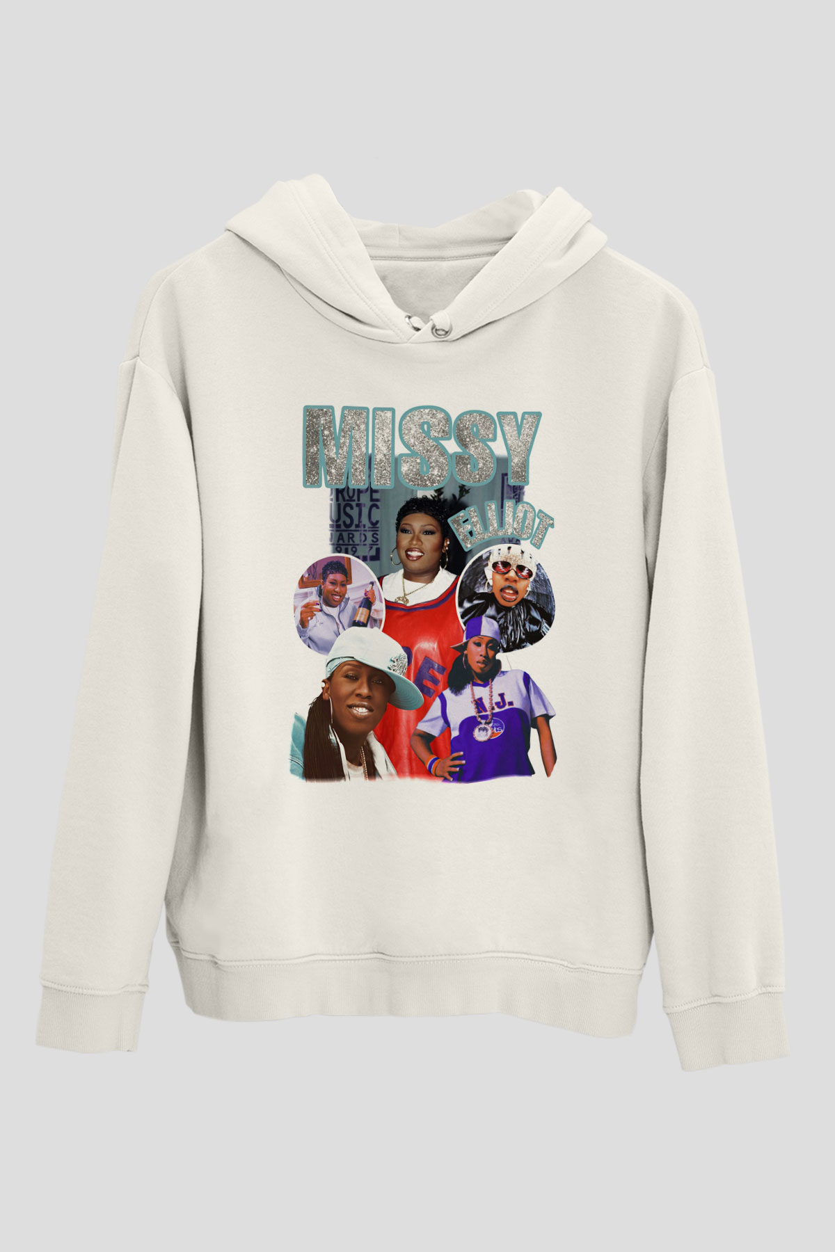 Missy Elliott Beyaz Unisex Kapüşonlu Sweatshirt